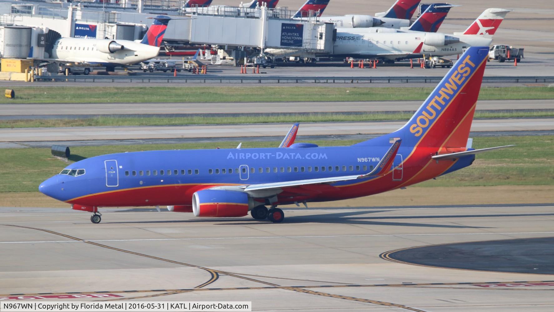 N967WN, 2011 Boeing 737-7H4 C/N 36967, ATL spotting 2016