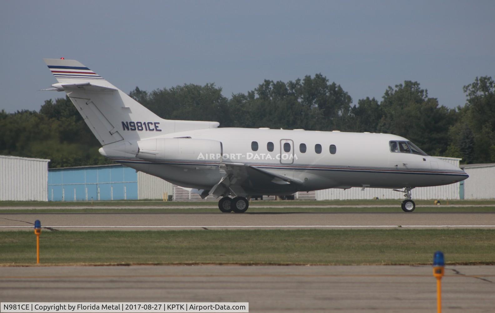 N981CE, 2002 Raytheon Hawker 800XP C/N 258563, PTK spotting 2017