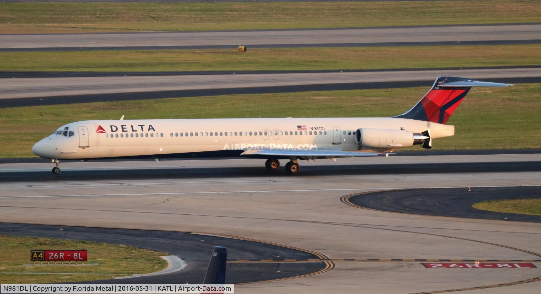 N981DL, 1991 McDonnell Douglas MD-88 C/N 53268, ATL spotting 2016