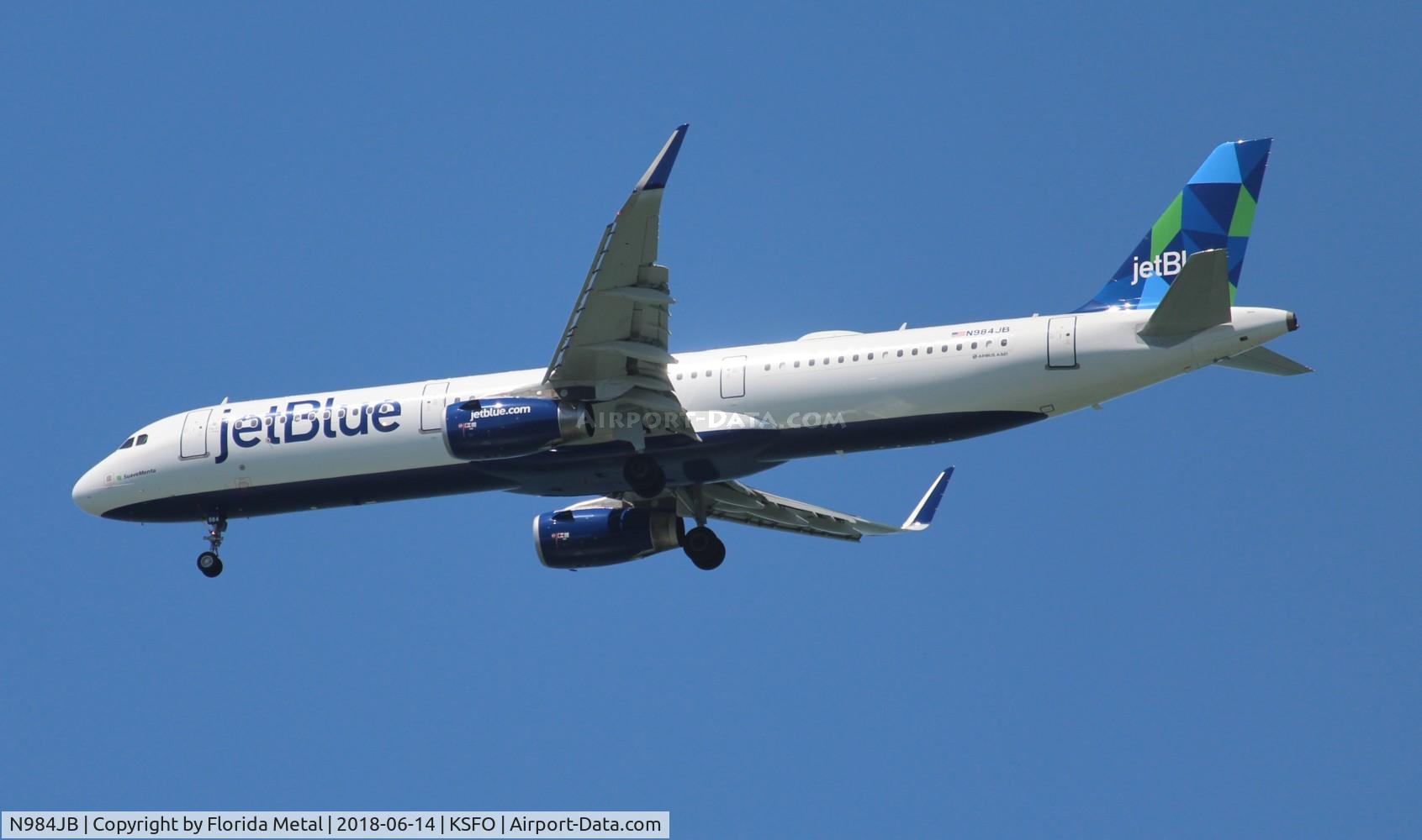 N984JB, 2017 Airbus A321-231 C/N 7815, SFO spotting 2018