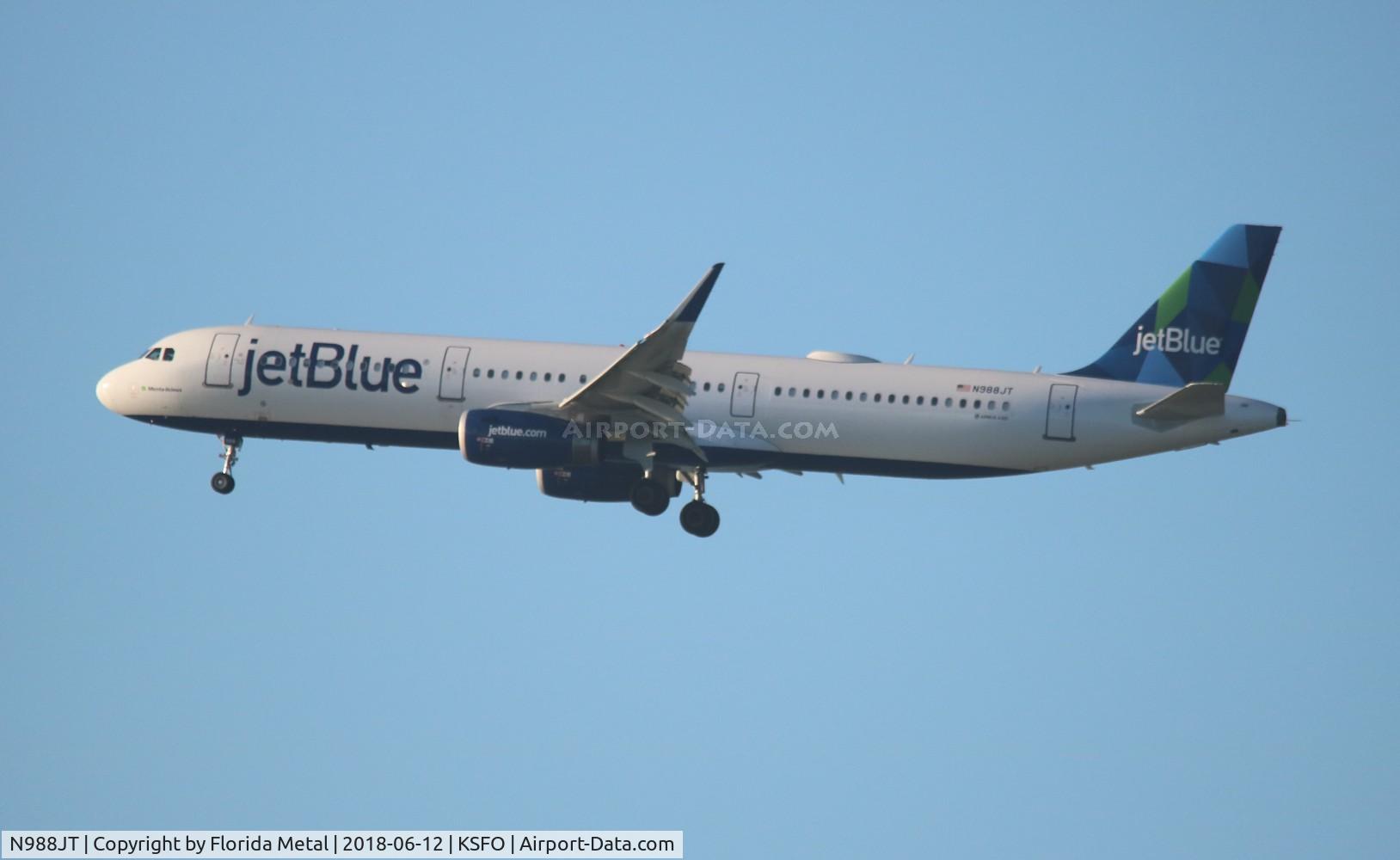 N988JT, 2017 Airbus A321-231 C/N 7956, SFO spotting 2018