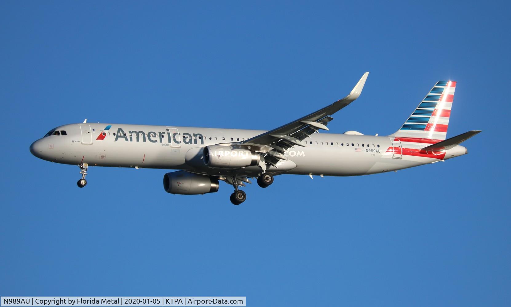 N989AU, 2016 Airbus A321-231 C/N 7307, TPA spotting 2020