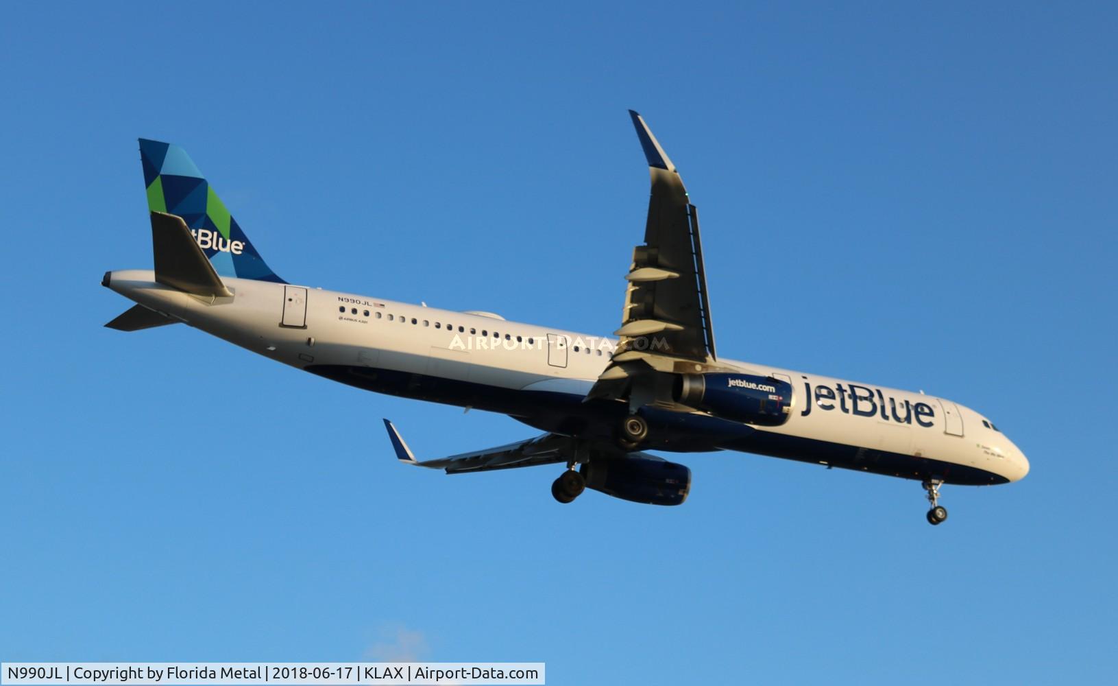 N990JL, 2017 Airbus A321-231 C/N 7993, LAX spotting 2018