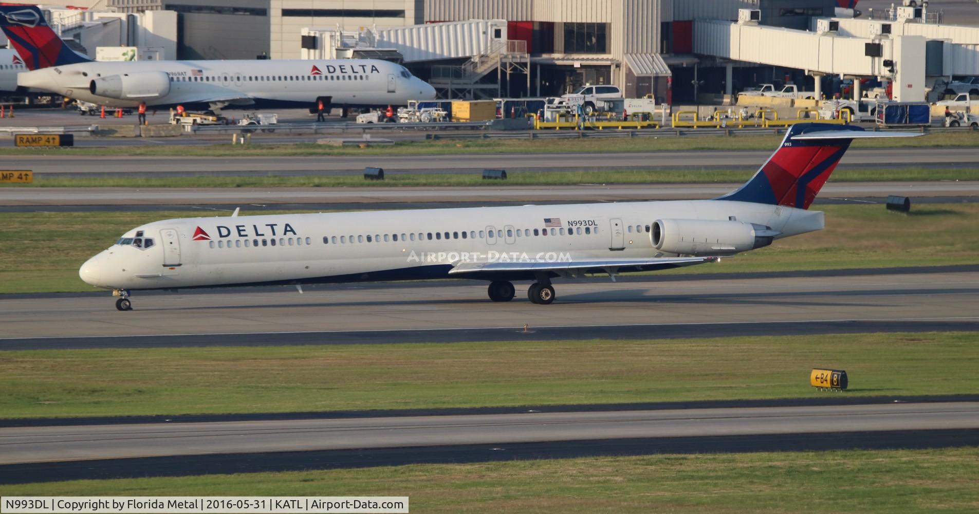 N993DL, 1991 McDonnell Douglas MD-88 C/N 53345, ATL spotting 2016