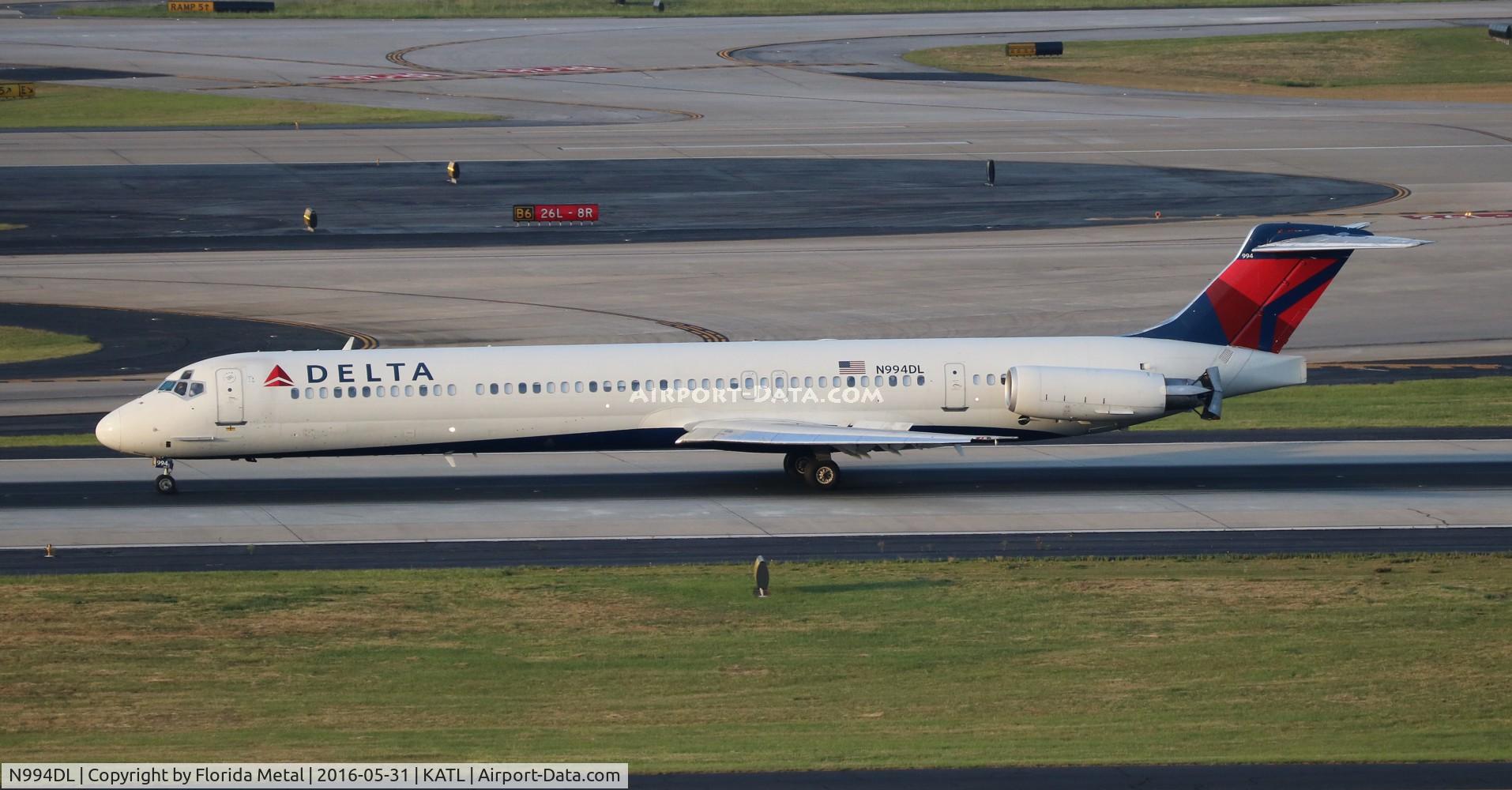 N994DL, 1991 McDonnell Douglas MD-88 C/N 53346, ATL spotting 2016