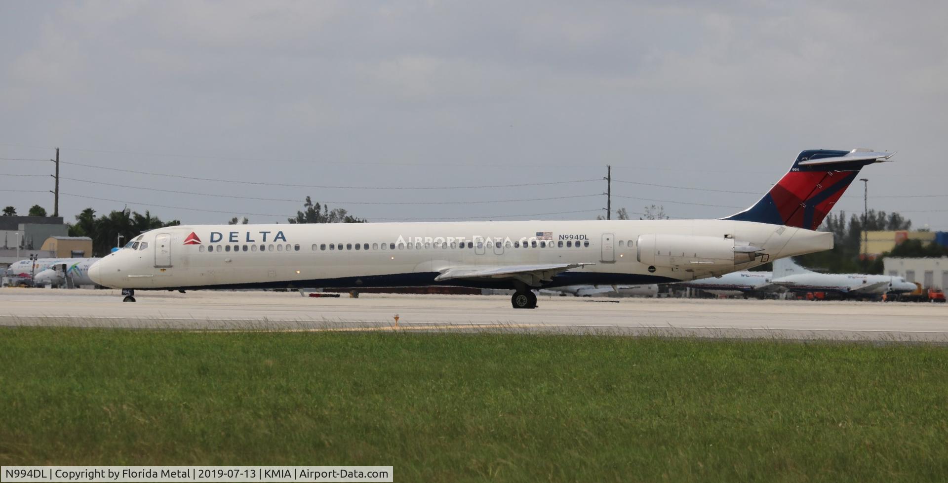 N994DL, 1991 McDonnell Douglas MD-88 C/N 53346, MIA spotting 2019