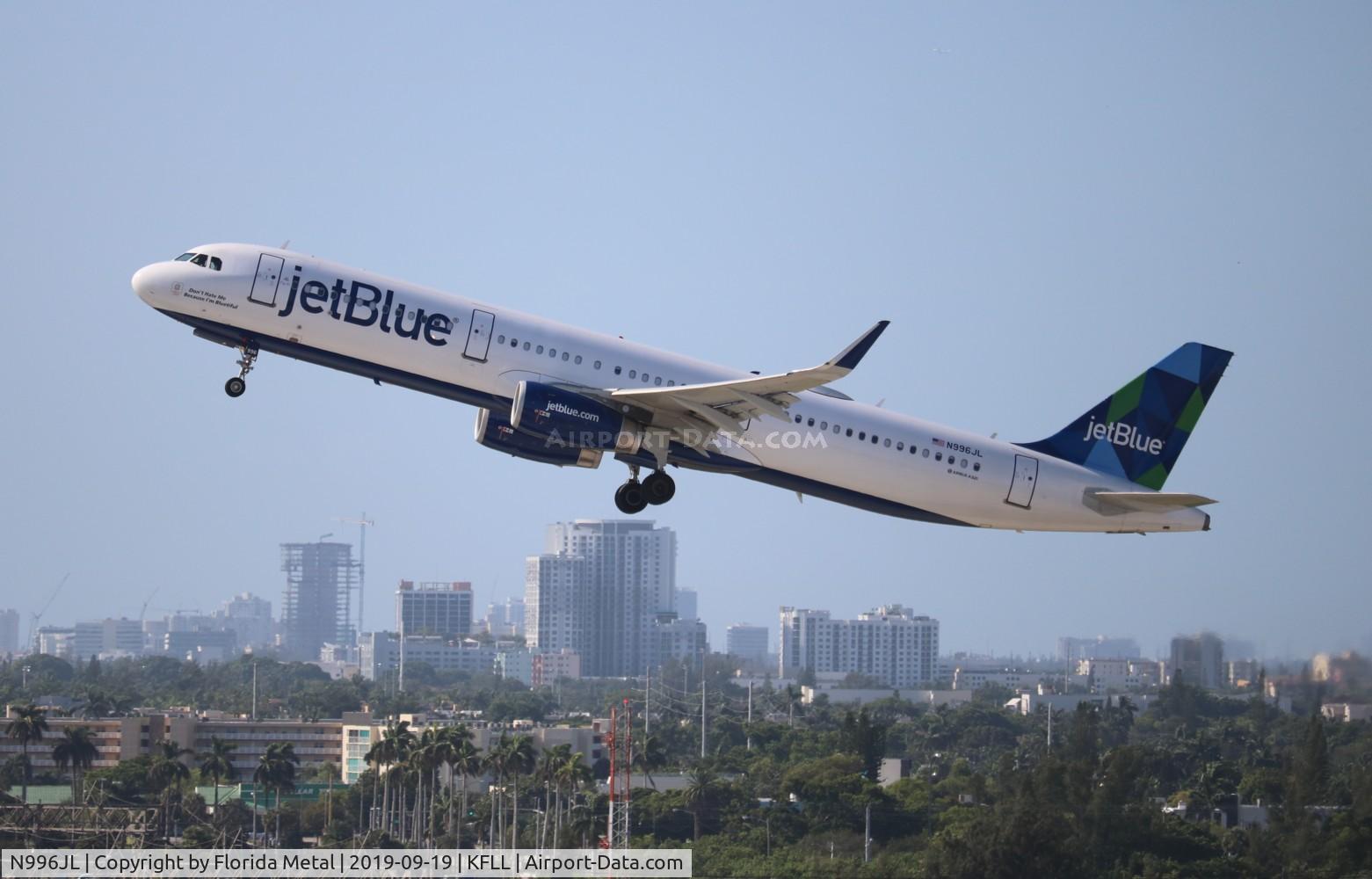 N996JL, 2018 Airbus A321-231 C/N 8342, FLL spotting 2019