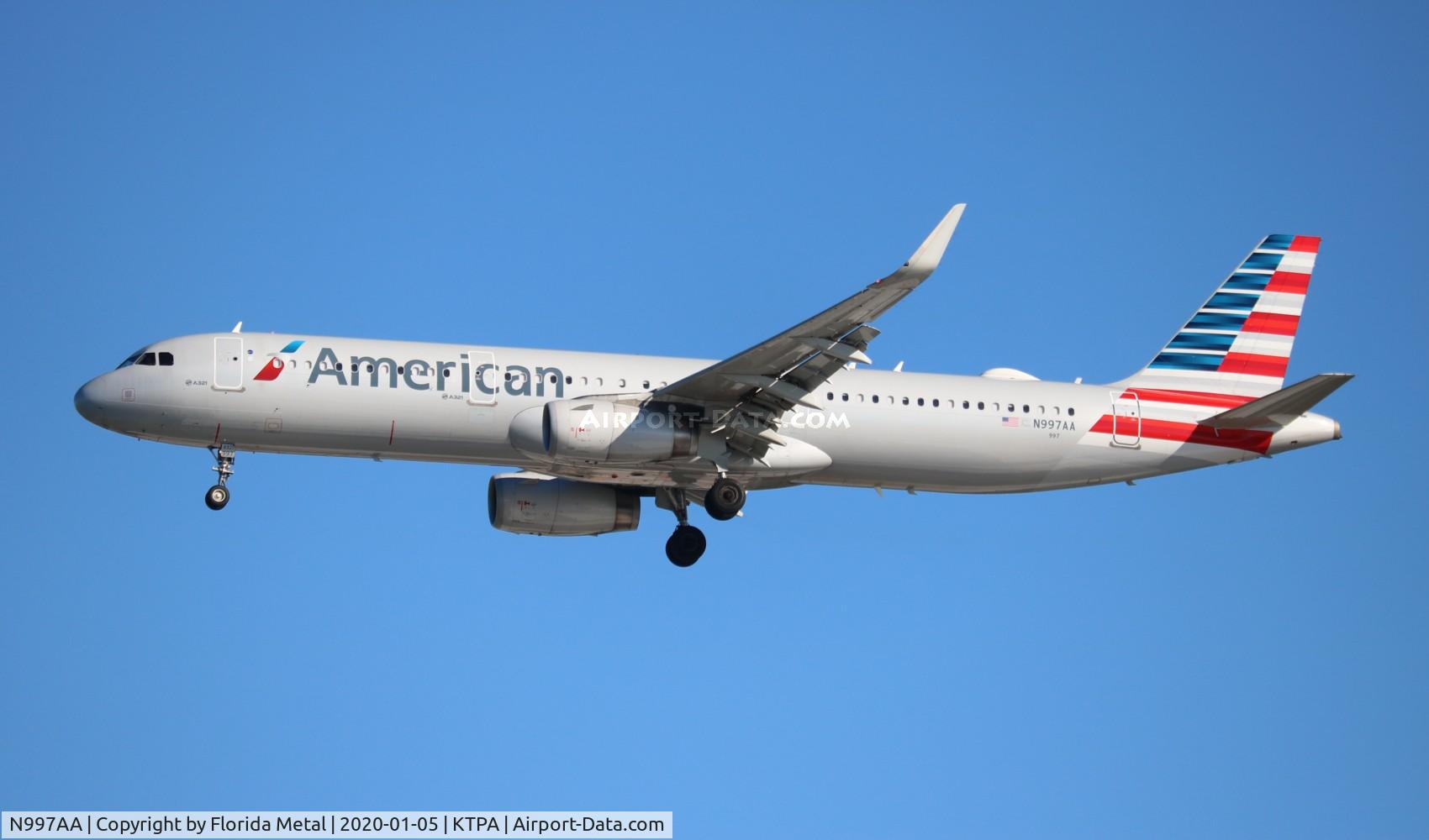N997AA, 2017 Airbus A321-231 C/N 7349, TPA spotting 2020