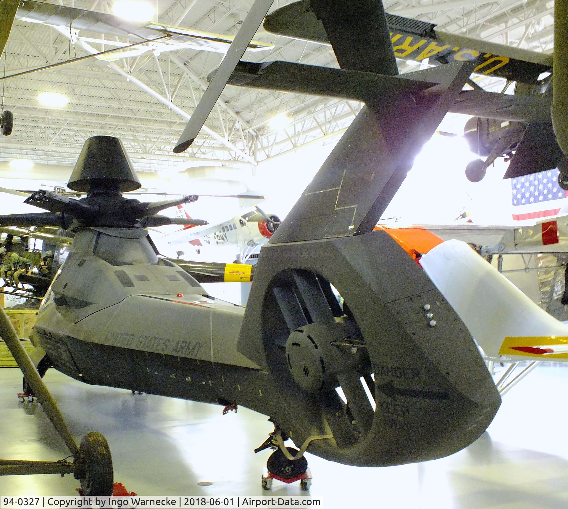 94-0327, 1995 Boeing-Sikorsky RAH-66A Comanche C/N 66-001, Boeing-Sikorsky YRAH-66A Comanche first prototype (minus rotor blades) at the US Army Aviation Museum, Ft. Rucker