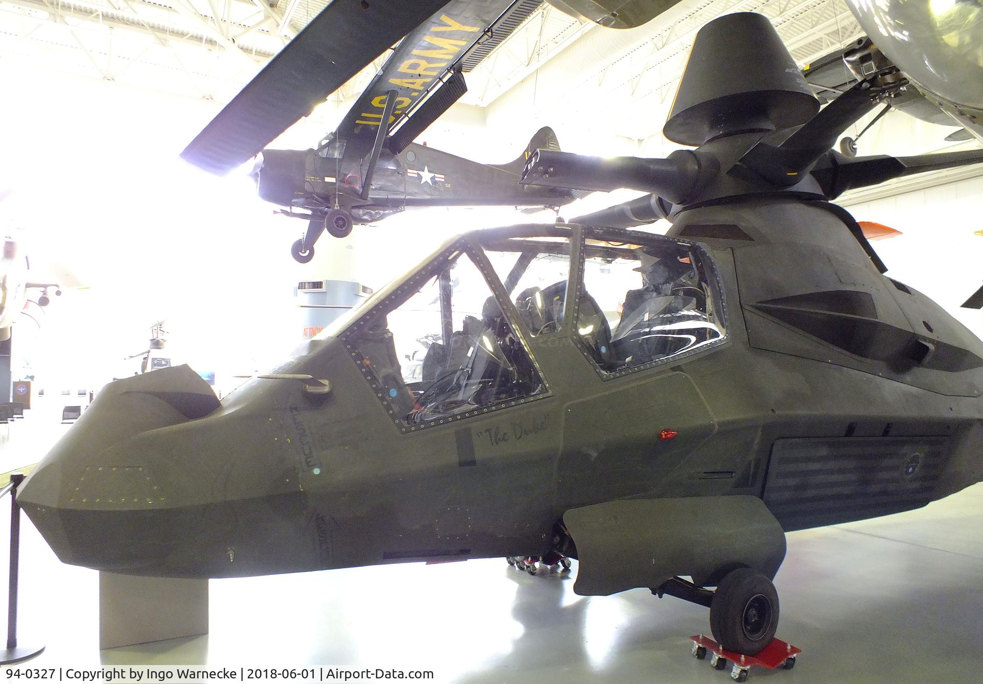 94-0327, 1995 Boeing-Sikorsky RAH-66A Comanche C/N 66-001, Boeing-Sikorsky YRAH-66A Comanche first prototype (minus rotor blades) at the US Army Aviation Museum, Ft. Rucker