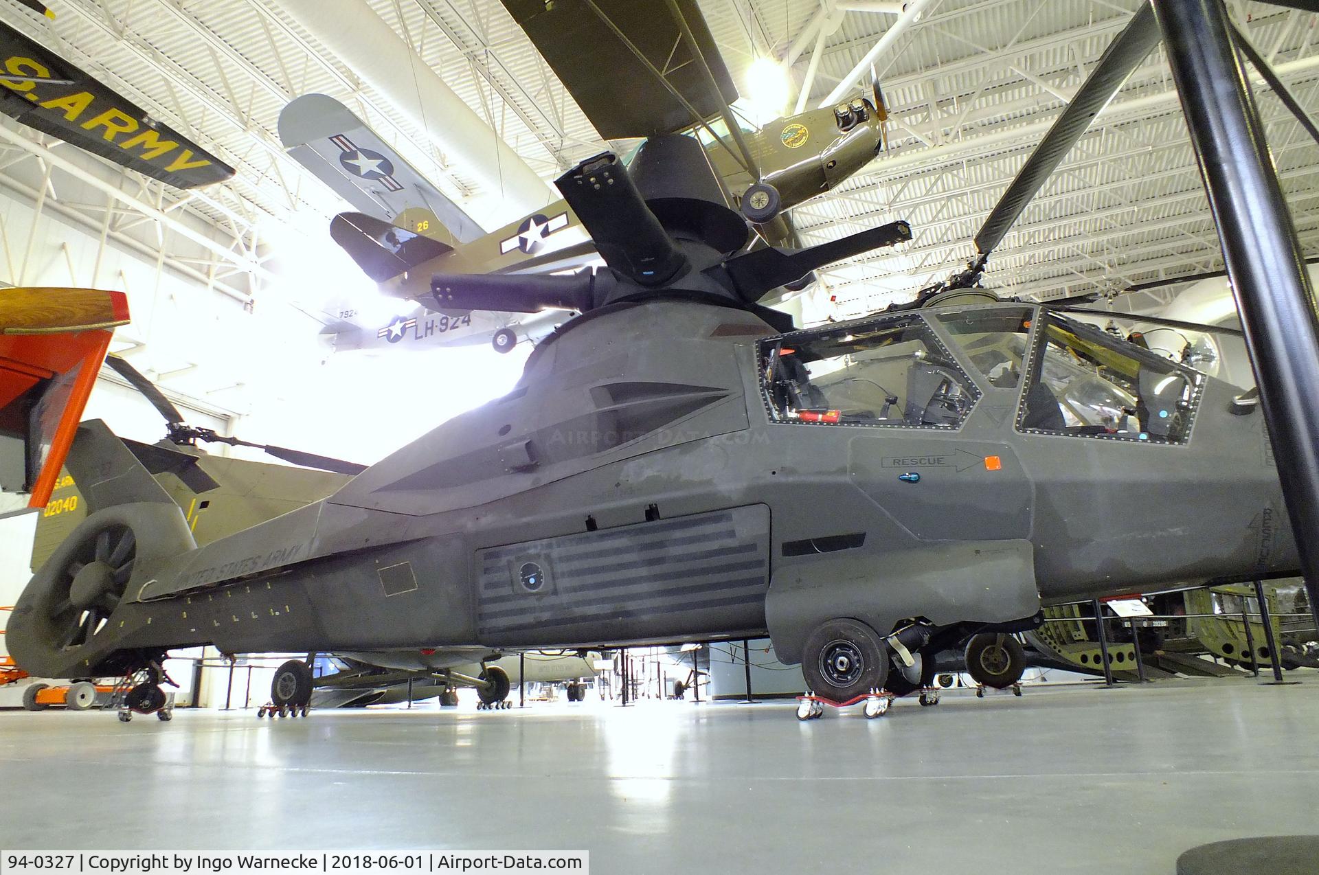 94-0327, 1995 Boeing-Sikorsky RAH-66A Comanche C/N 66-001, Boeing-Sikorsky YRAH-66A Comanche first prototype (minus rotor blades) at the US Army Aviation Museum, Ft. Rucker