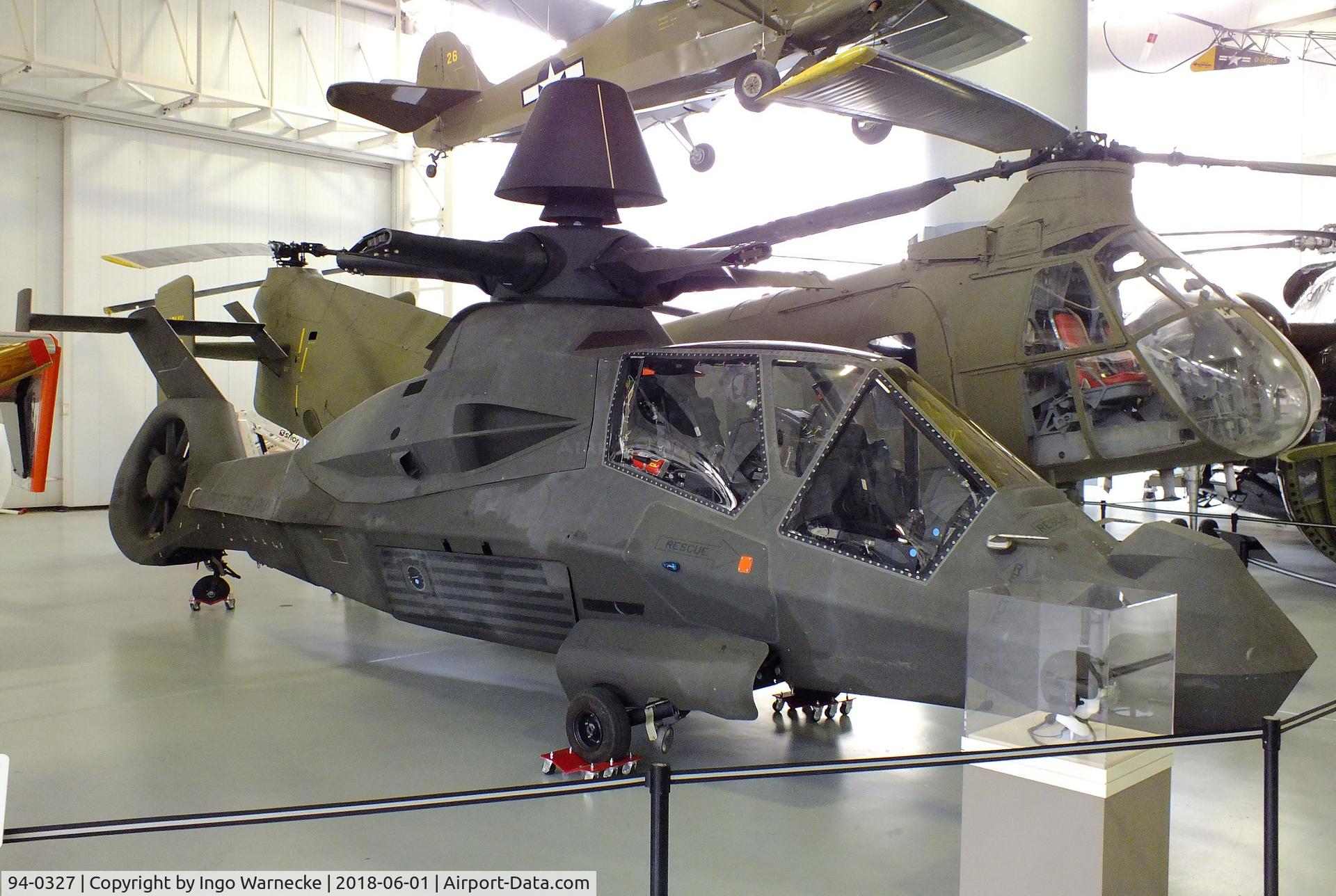 94-0327, 1995 Boeing-Sikorsky RAH-66A Comanche C/N 66-001, Boeing-Sikorsky YRAH-66A Comanche first prototype (minus rotor blades) at the US Army Aviation Museum, Ft. Rucker