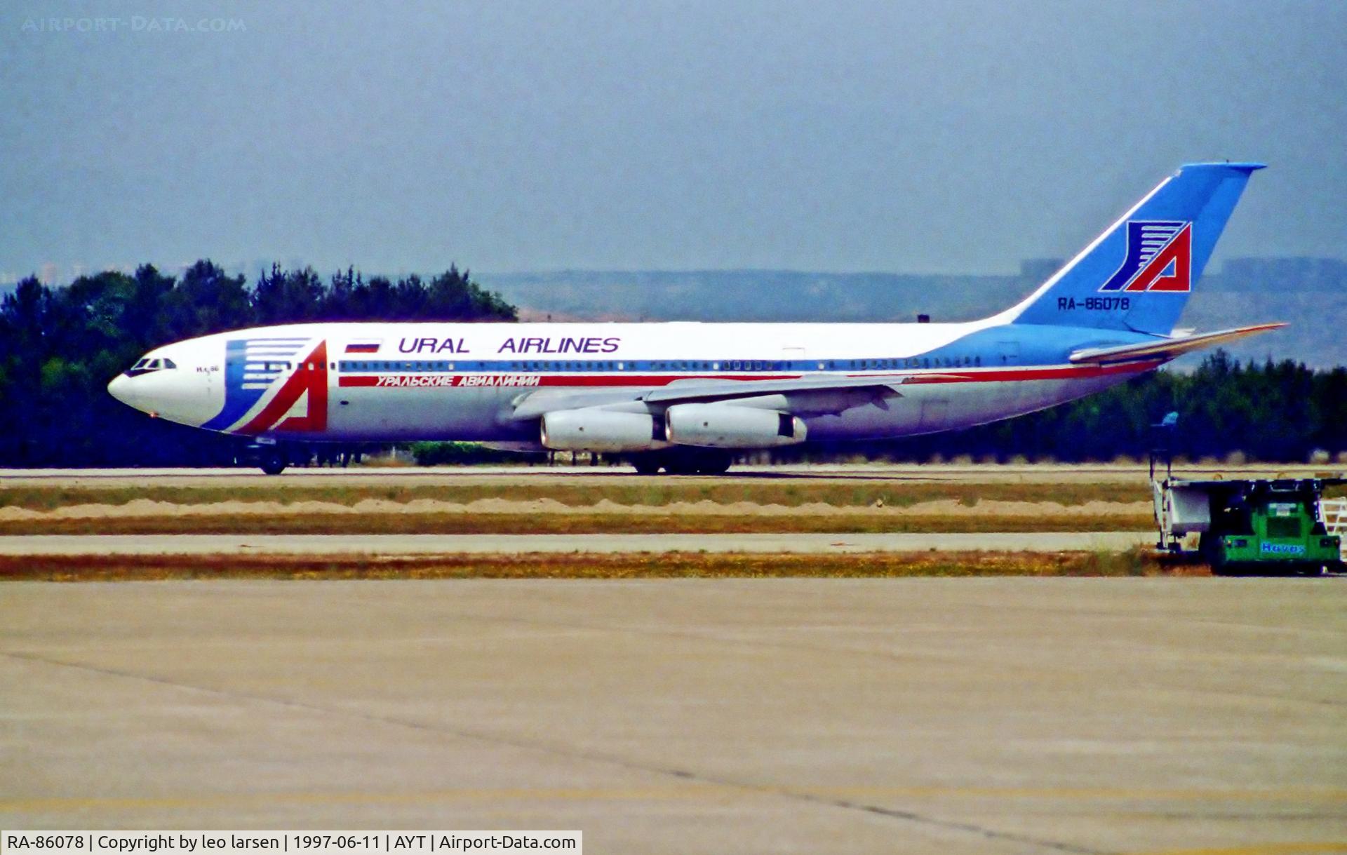 RA-86078, 1986 Ilyushin Il-86 C/N 51483205049, Antalya 11.6.1997
