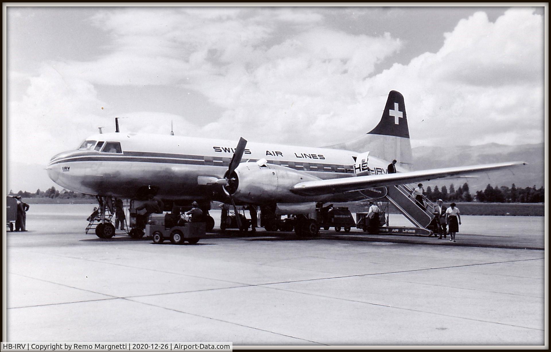 HB-IRV, 1949 Convair 240-11 C/N 134, Maybe in 1954, Zürich.
Photo taken by my father (1929-2014)
