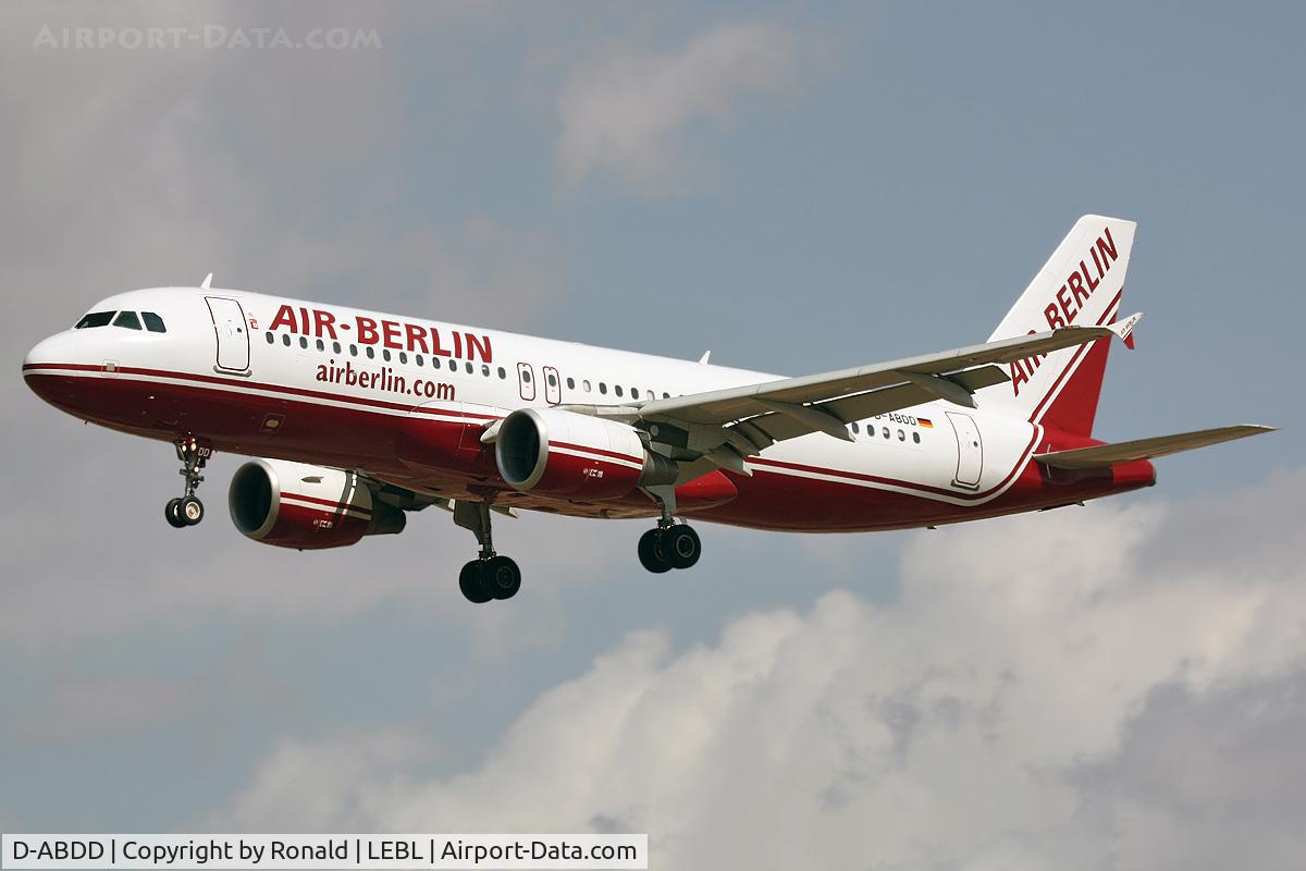 D-ABDD, 2006 Airbus A320-214 C/N 2685, at barcelona