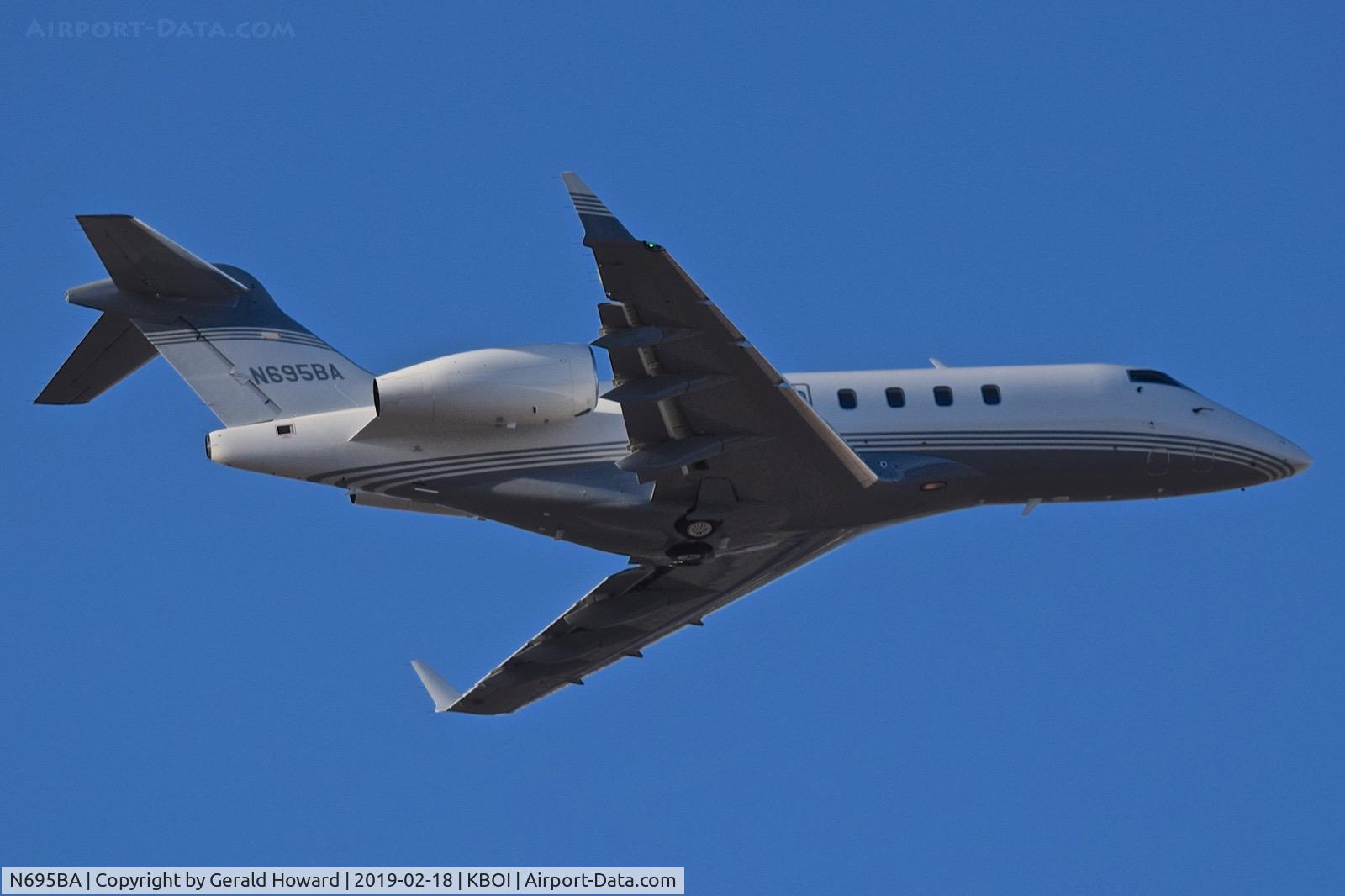 N695BA, 2009 Bombardier Challenger 300 (BD-100-1A10) C/N 20273, Departing BOI.