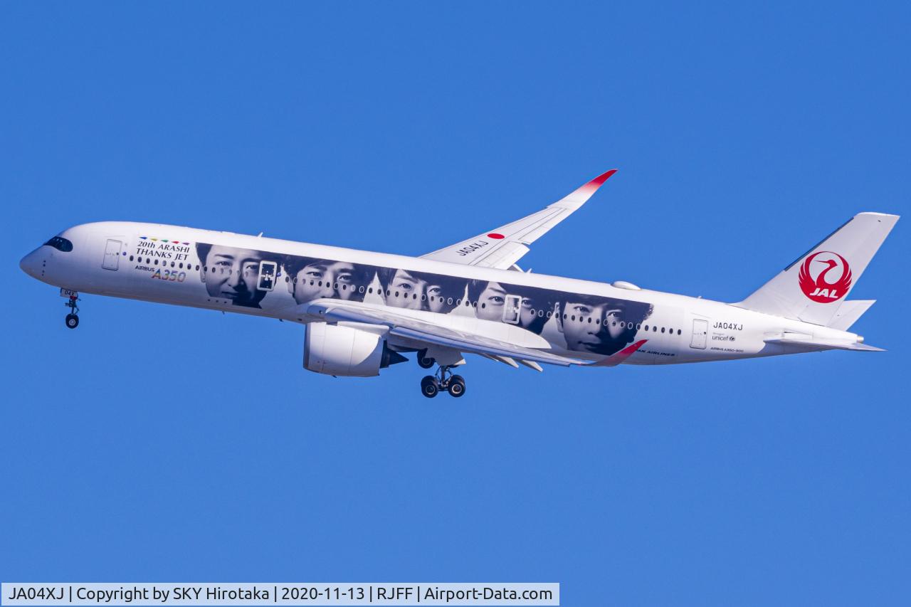 JA04XJ, 2019 Airbus A350-941 C/N 352, Approaching to Fukuoka Airport