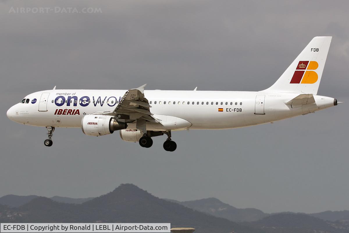 EC-FDB, 1991 Airbus A320-211 C/N 173, at el prat