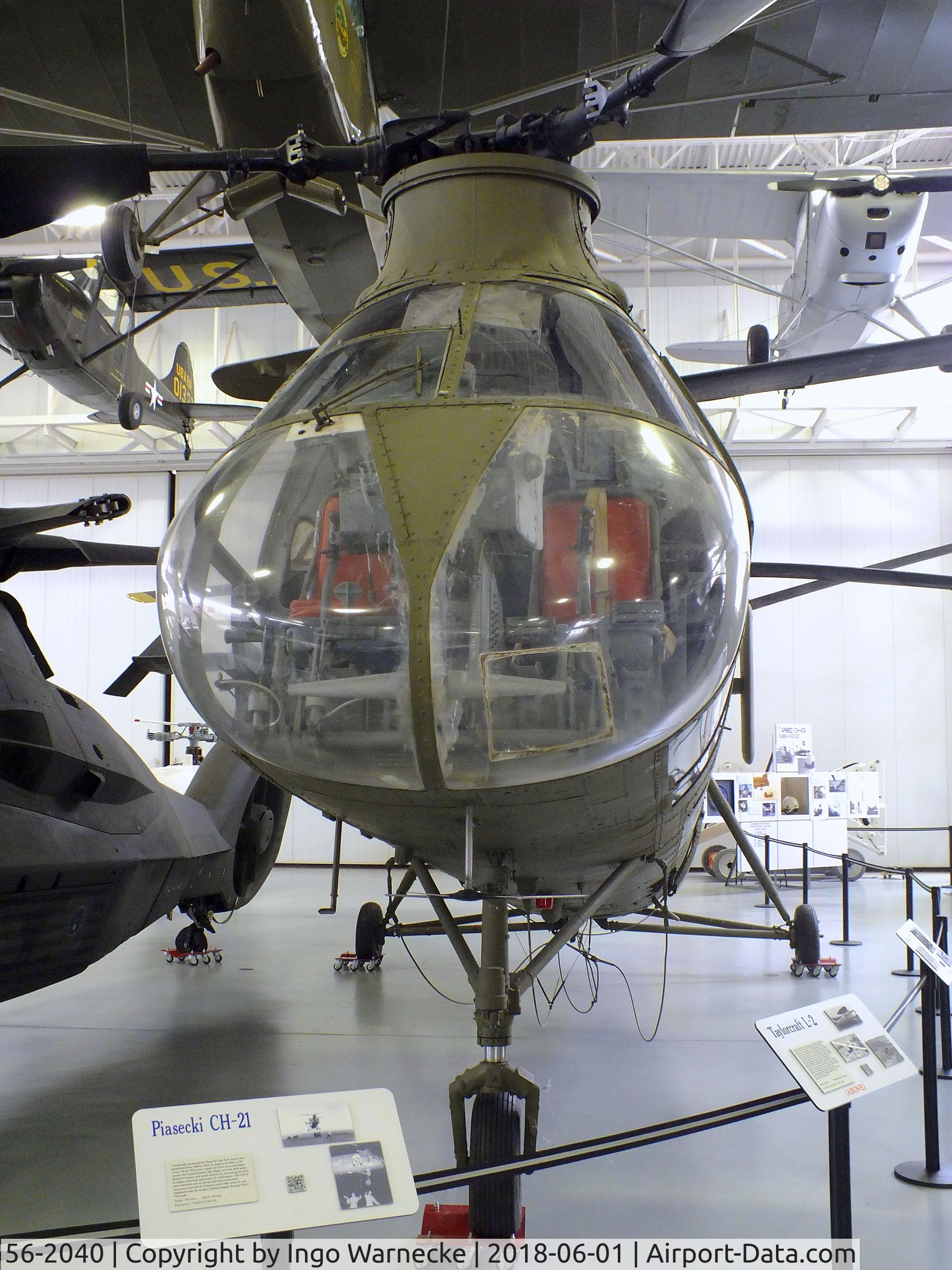 56-2040, Vertol CH-21C Shawnee C/N C.202, Vertol CH-21C Shawnee at the US Army Aviation Museum, Ft. Rucker