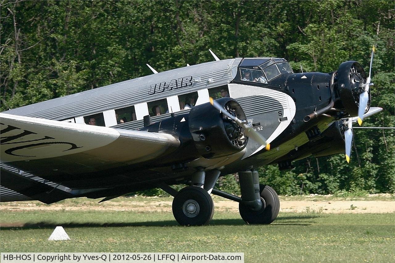 HB-HOS, 1939 Junkers Ju-52/3m g4e C/N 6580, Junkers Ju-52-3m, Taxiing to parking area, La Ferté-Alais airfield (LFFQ) Air show 2012