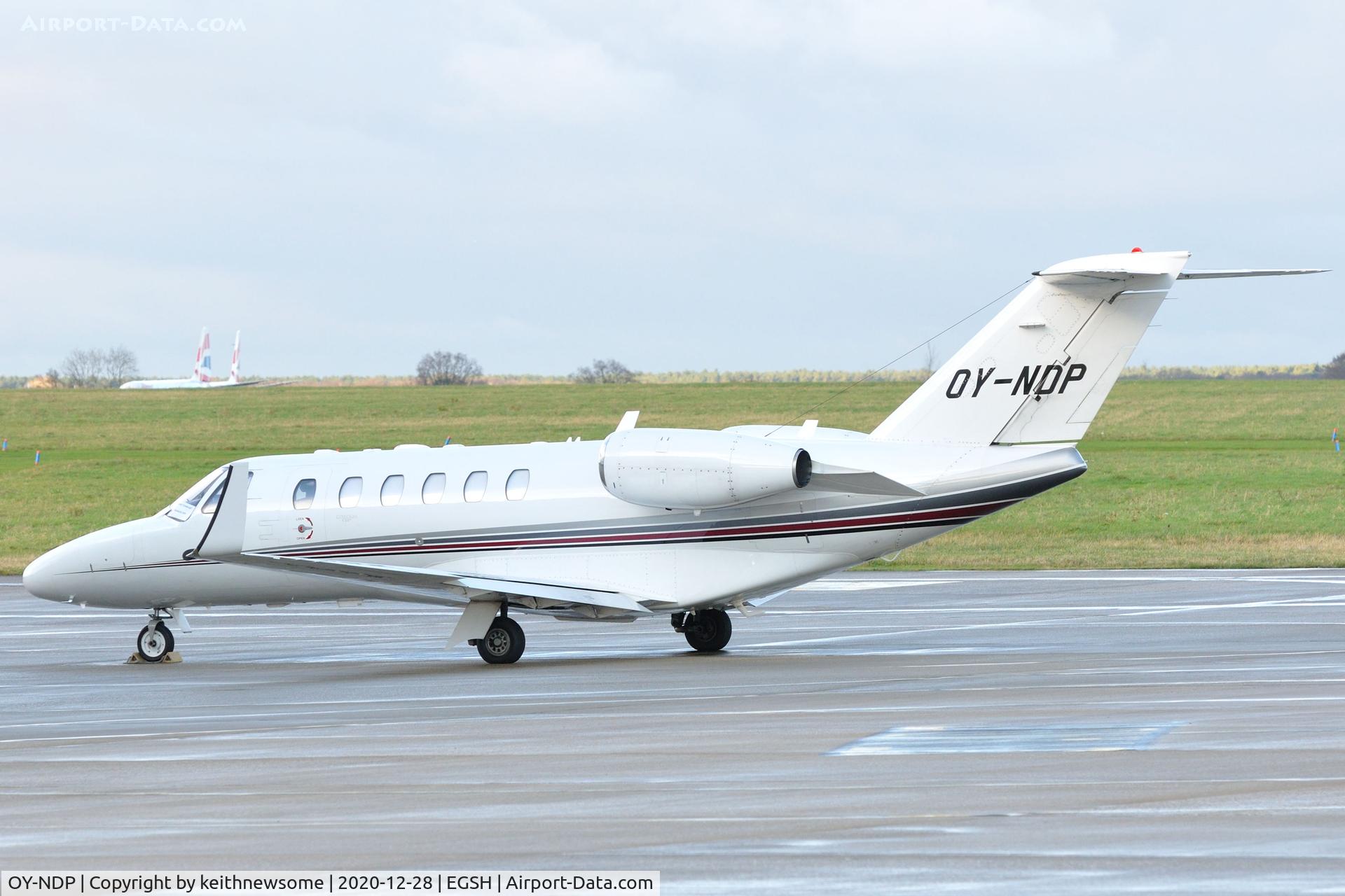 OY-NDP, 2007 Cessna 525A CitationJet CJ2+ C/N 525A-0372, Parked at Norwich.