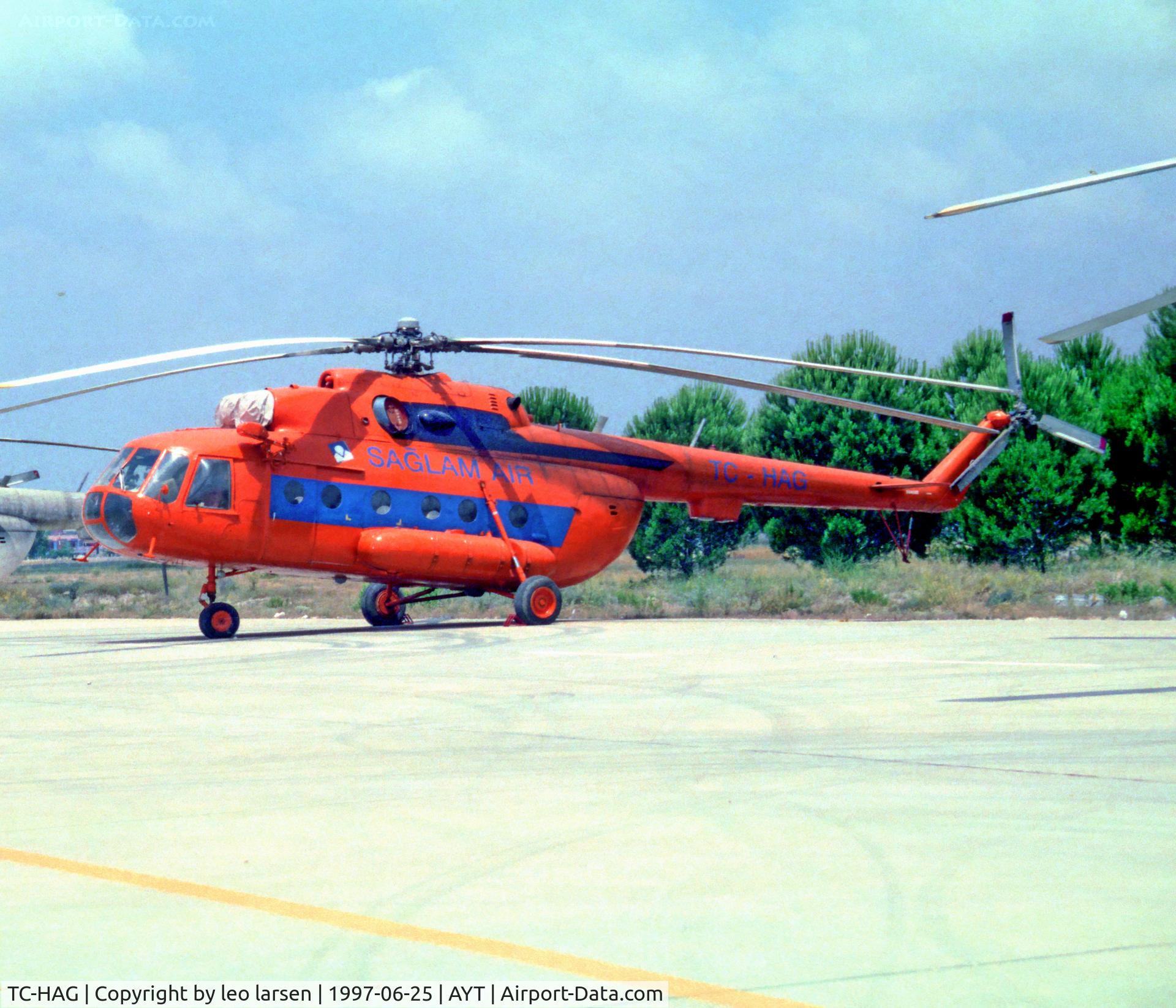 TC-HAG, 1991 Mil MI-8MTV1 C/N 9 5588, Antalya 25.6.1997.ex CCCP-25449