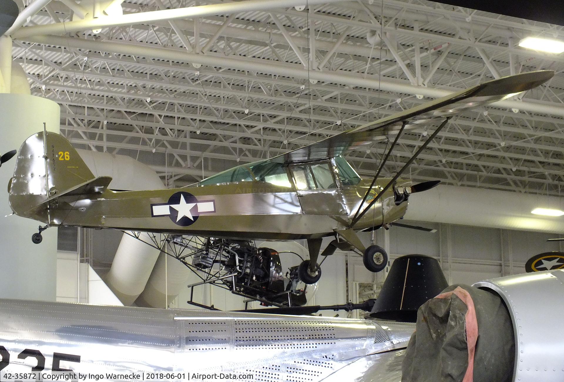 42-35872, 1942 Taylorcraft L-2A Grasshopper C/N 4333, Taylorcraft L-2A 'Grasshopper' at the US Army Aviation Museum, Ft. Rucker