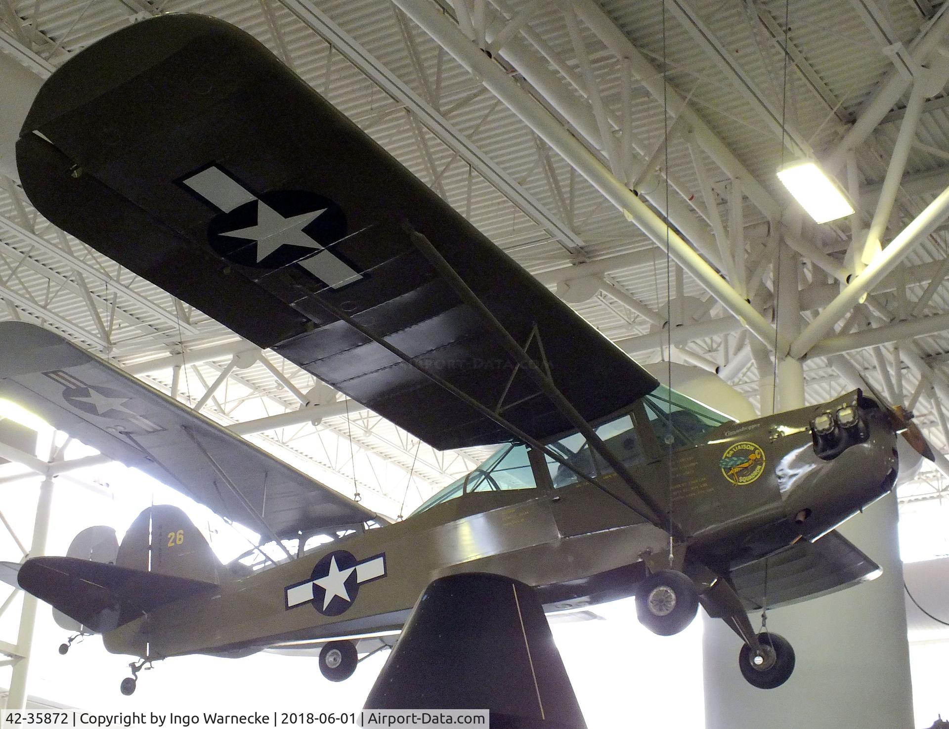 42-35872, 1942 Taylorcraft L-2A Grasshopper C/N 4333, Taylorcraft L-2A 'Grasshopper' at the US Army Aviation Museum, Ft. Rucker