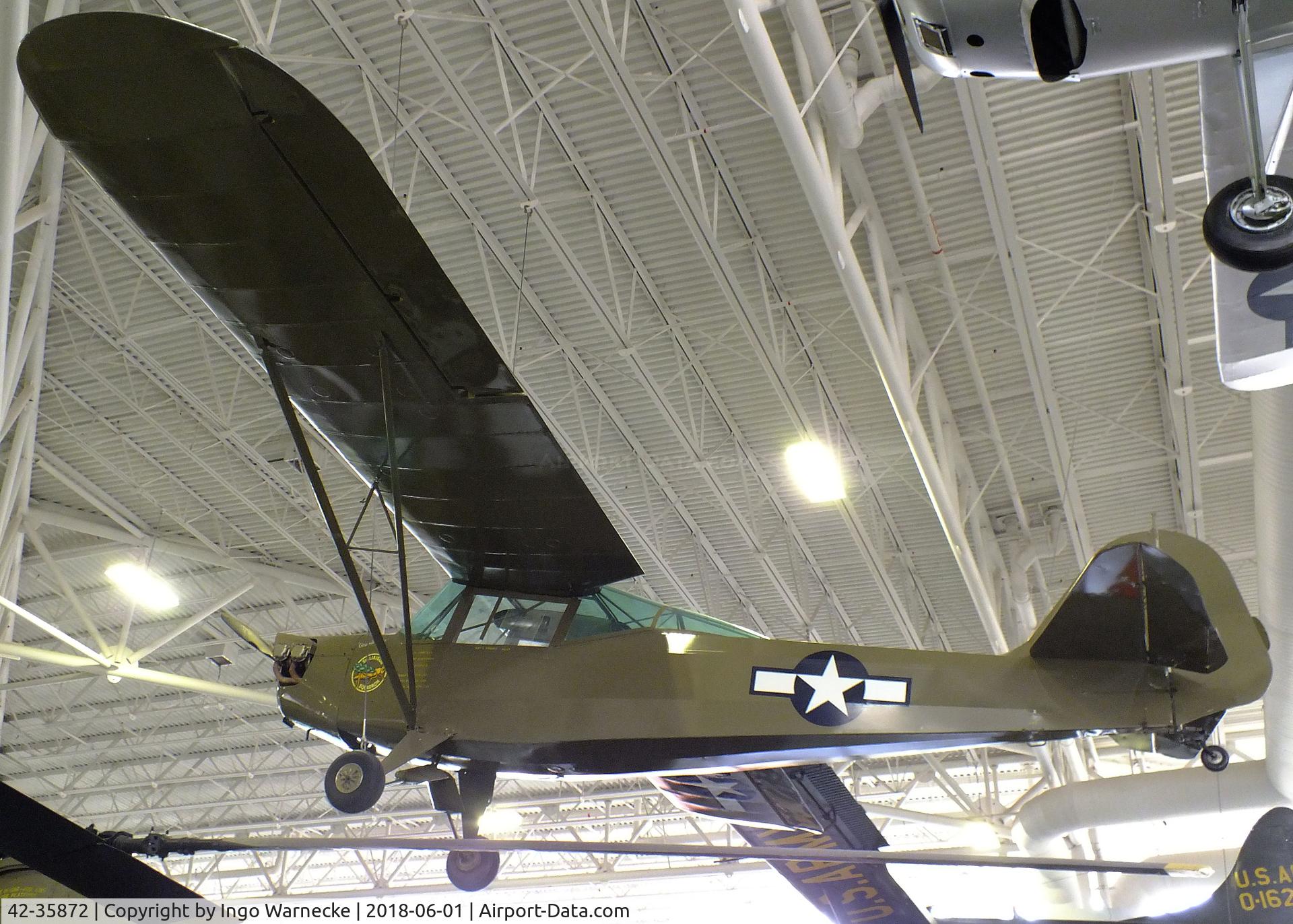 42-35872, 1942 Taylorcraft L-2A Grasshopper C/N 4333, Taylorcraft L-2A 'Grasshopper' at the US Army Aviation Museum, Ft. Rucker