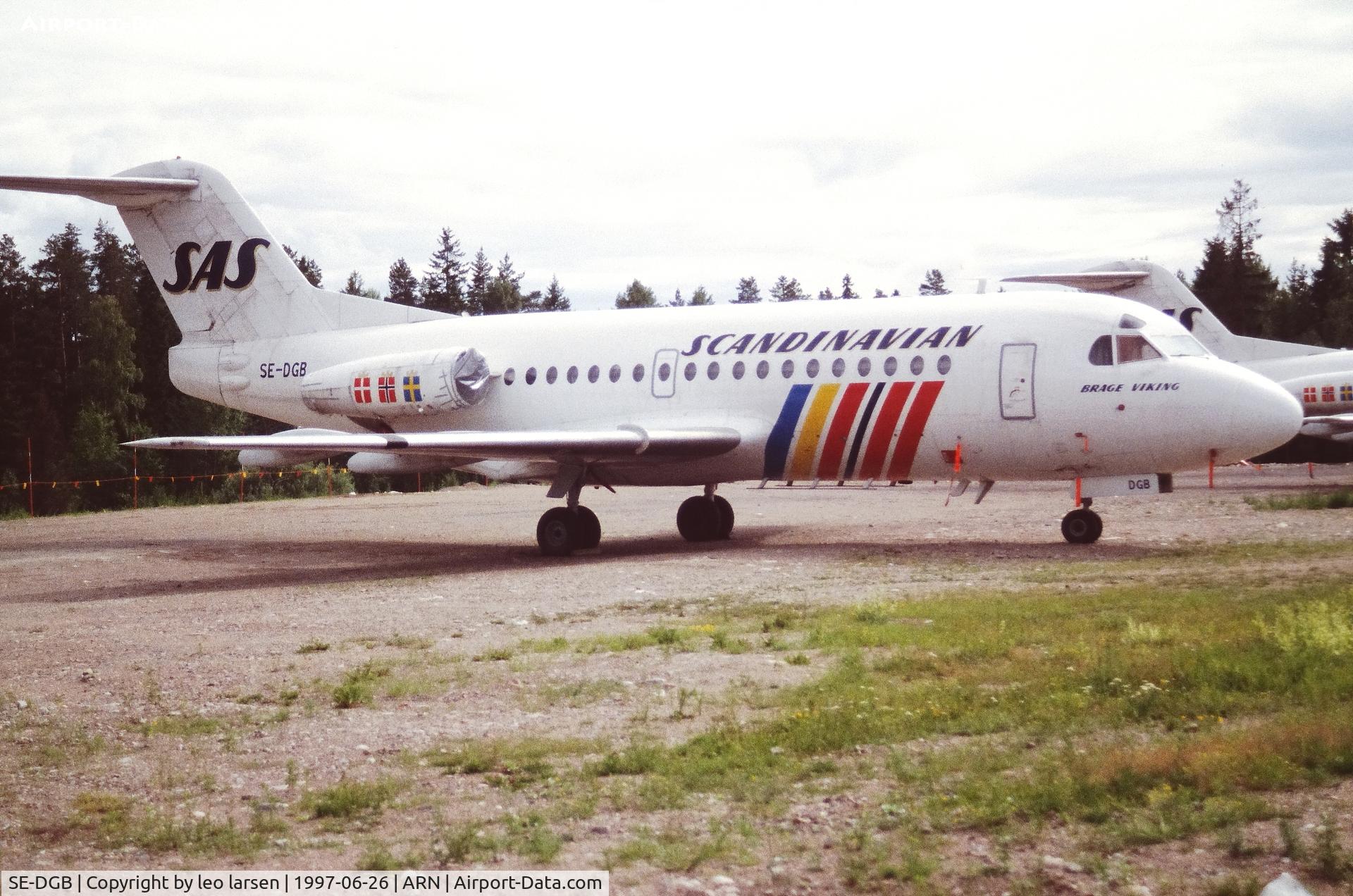 SE-DGB, 1973 Fokker F.28-1000 Fellowship C/N 11068, Arlanda 26.6.1997