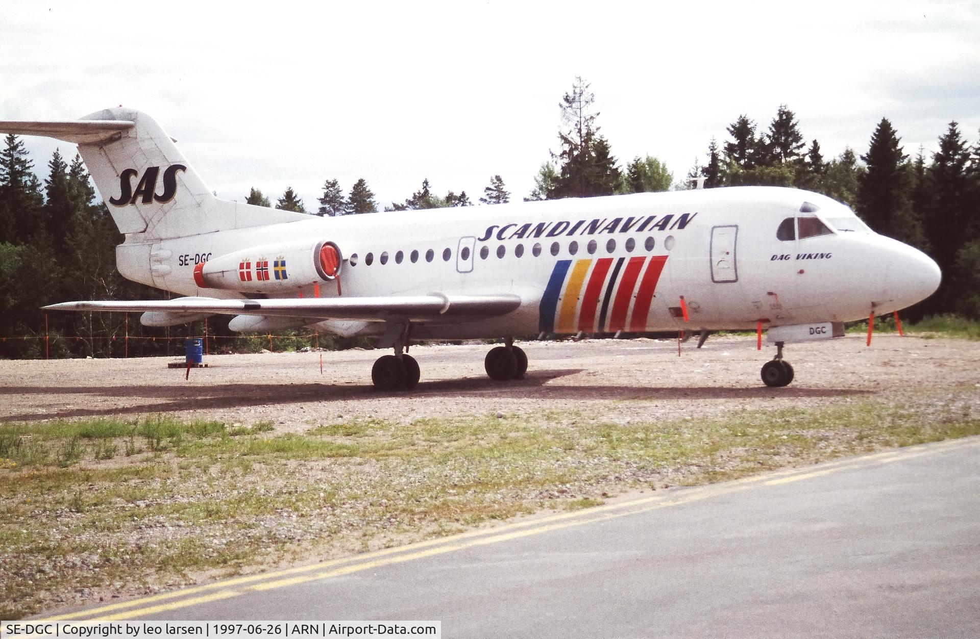SE-DGC, 1973 Fokker F.28-1000 Fellowship C/N 11069, Stockholm Arlanda 26.6.1997