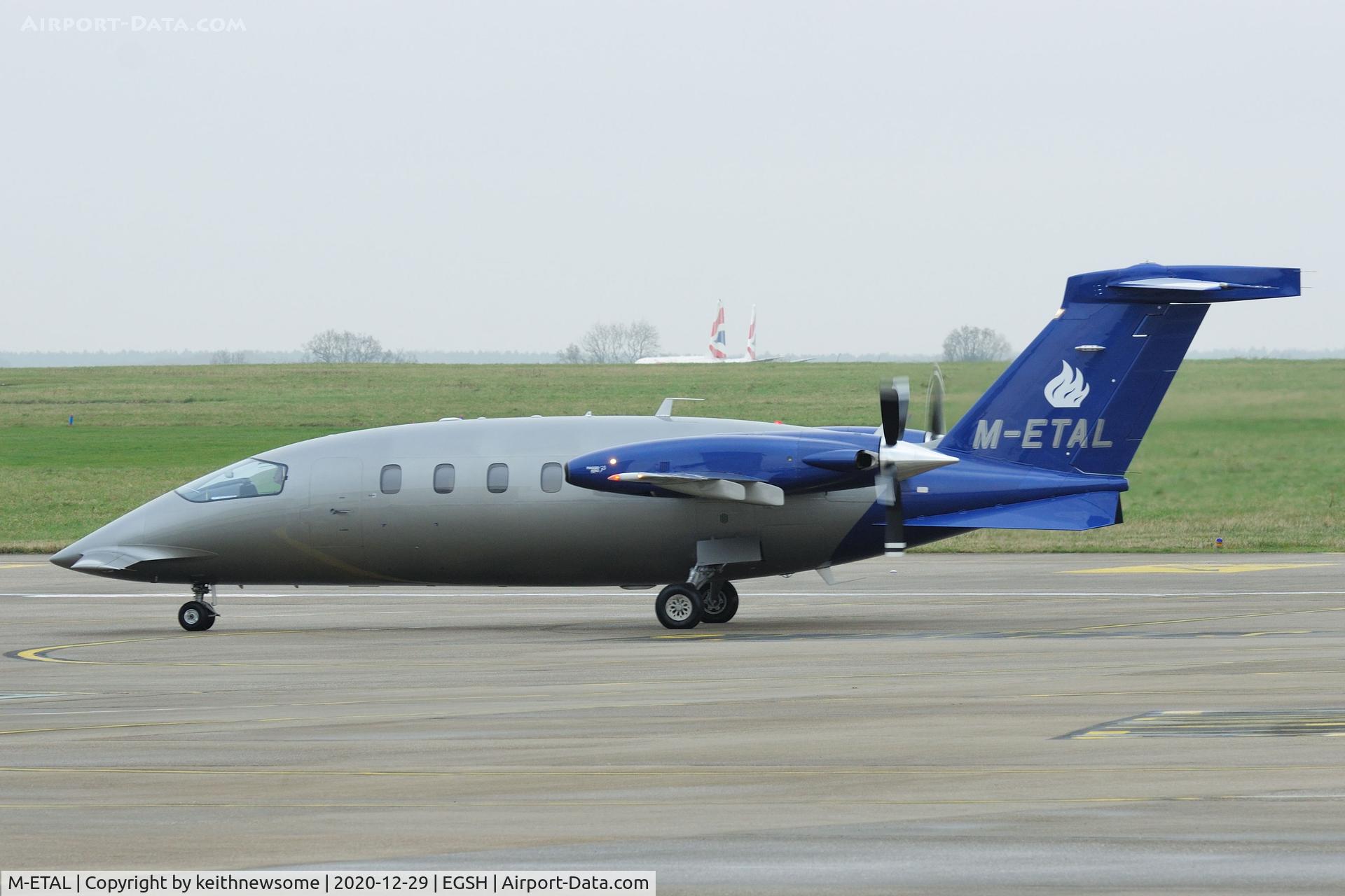 M-ETAL, 2009 Piaggio P-180 Avanti II C/N 1194, Arriving at Norwich from Southend,