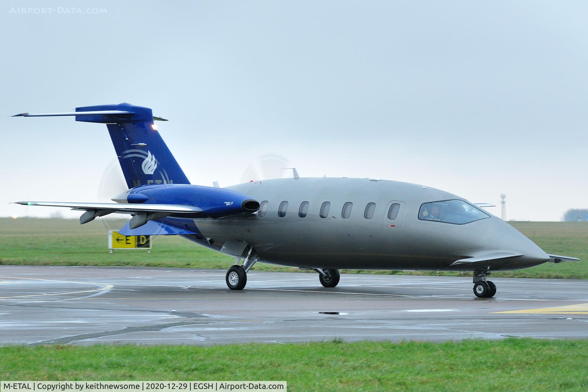 M-ETAL, 2009 Piaggio P-180 Avanti II C/N 1194, Leaving Norwich for Southend.