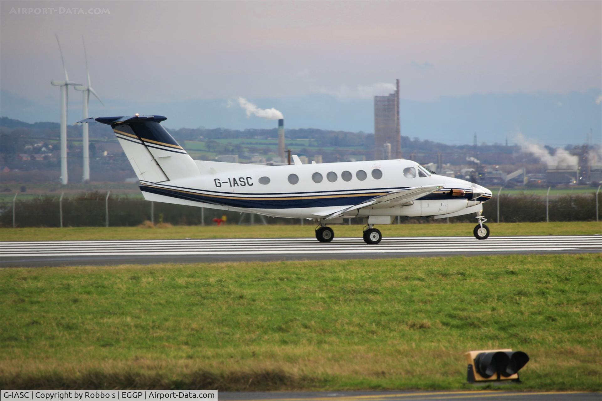 G-IASC, 1981 Beech 200 Super King Air C/N BB-821, G-IASC Beech 200 at Liverpool John Lennon Airport.