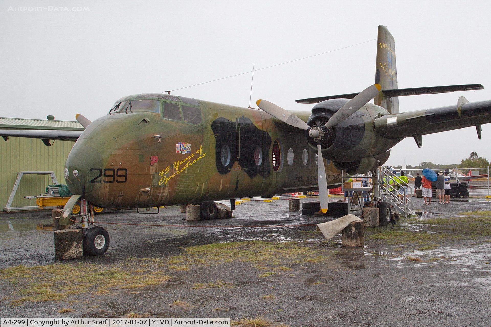 A4-299, 1971 De Havilland Canada DHC-4A Caribou C/N 299, GEFI - Evans Head Memorial Aerodrome Heritage Aviation Association. Final resting place for A4-299