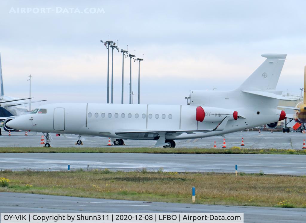 OY-VIK, 2010 Dassault Falcon 7X C/N 85, Parked at the General Aviation area...
