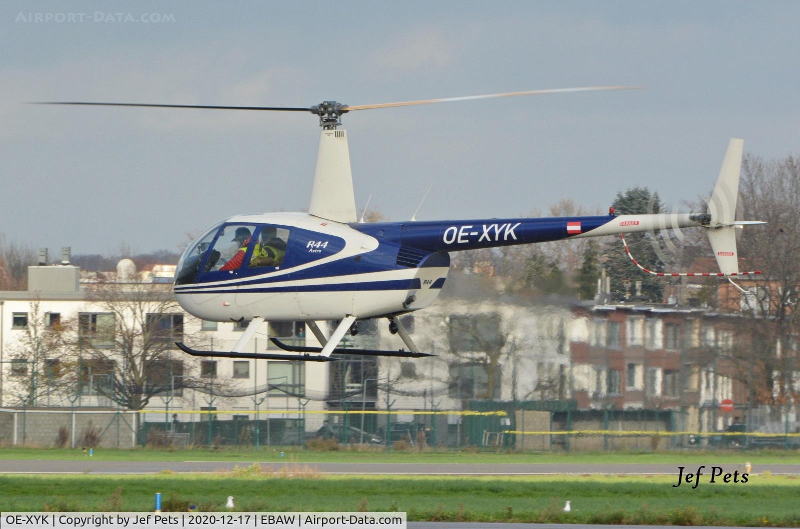 OE-XYK, 1999 Robinson R44 Astro C/N 0572, At Antwerp Airport.