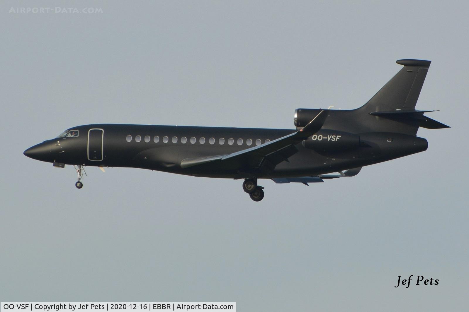 OO-VSF, 2019 Dassault Falcon 8X C/N 461, Short final at Brussels Airport.