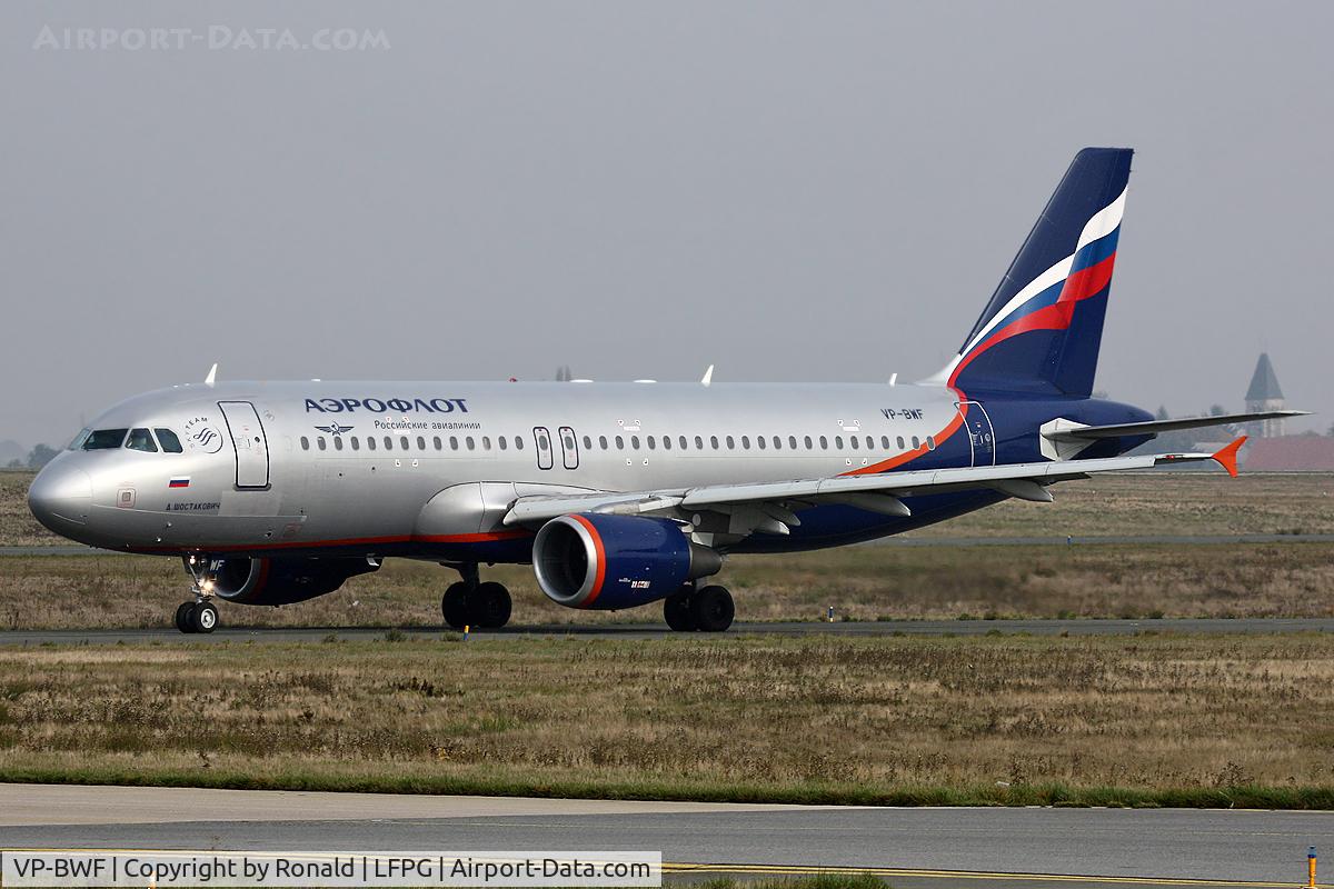 VP-BWF, 2003 Airbus A320-214 C/N 2144, at cdg