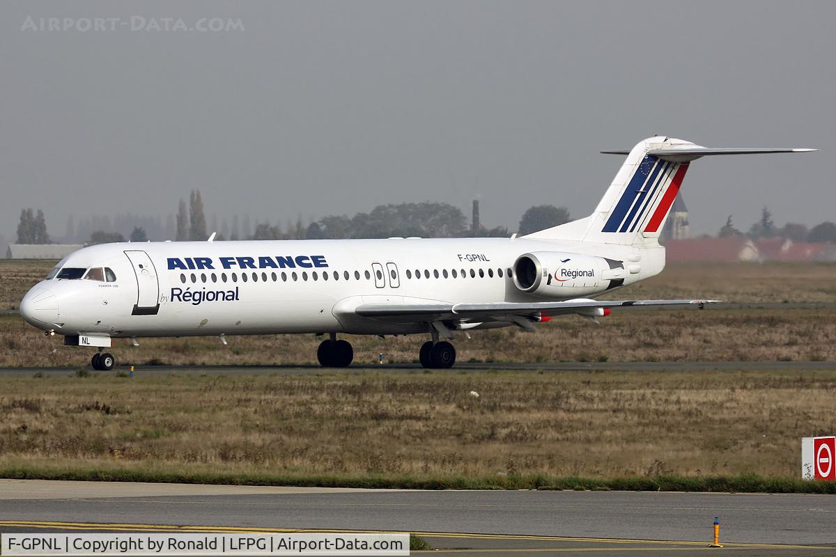 F-GPNL, 1990 Fokker 100 (F-28-0100) C/N 11325, at cdg