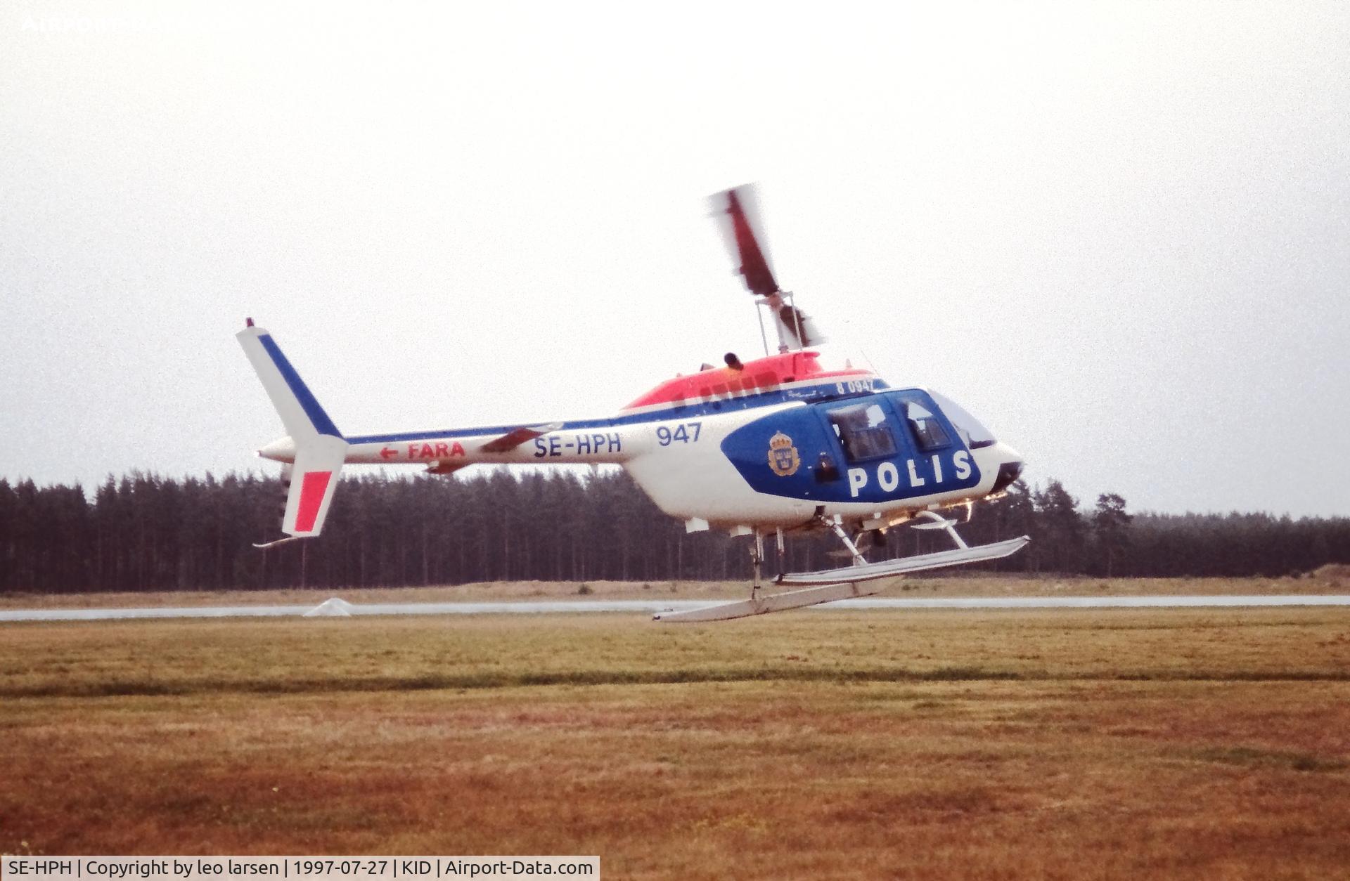 SE-HPH, 1973 Bell 206B JetRanger II C/N 1005, Kristianstad 27.7.1997
