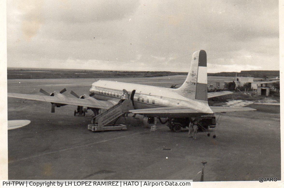 PH-TPW, 1949 Douglas DC-6 C/N 42900, AT PLEASMAN AIRPORT HATO CURACAO