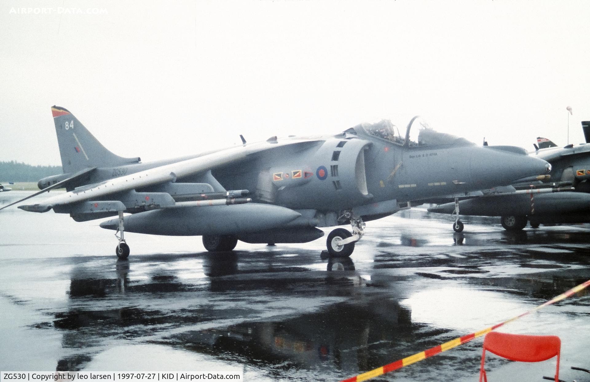 ZG530, 1991 British Aerospace Harrier GR.9 C/N P84, Kristianstad 27.7.1997