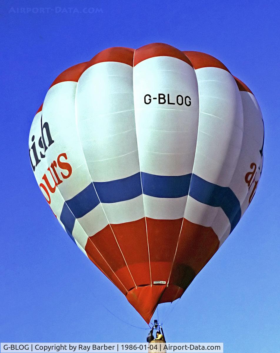 G-BLOG, 1984 Cameron Balloons O-77 C/N 1061, G-BLOG   Cameron  O-77 HAFB [1061]  Marsh Benham~G 04/01/1986