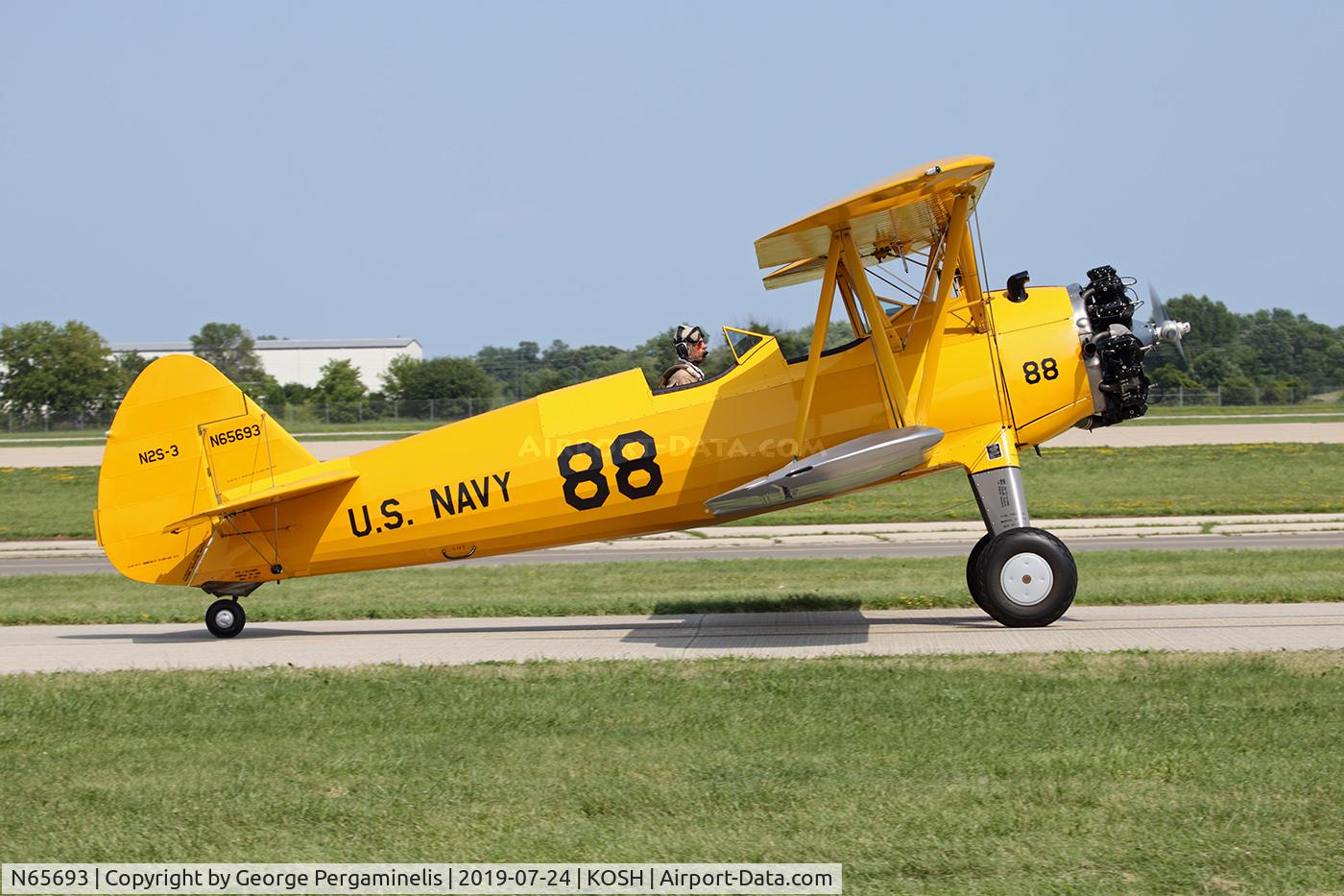 N65693, 1942 Boeing B75N1 C/N 75-6966, Oshkosh 2019.