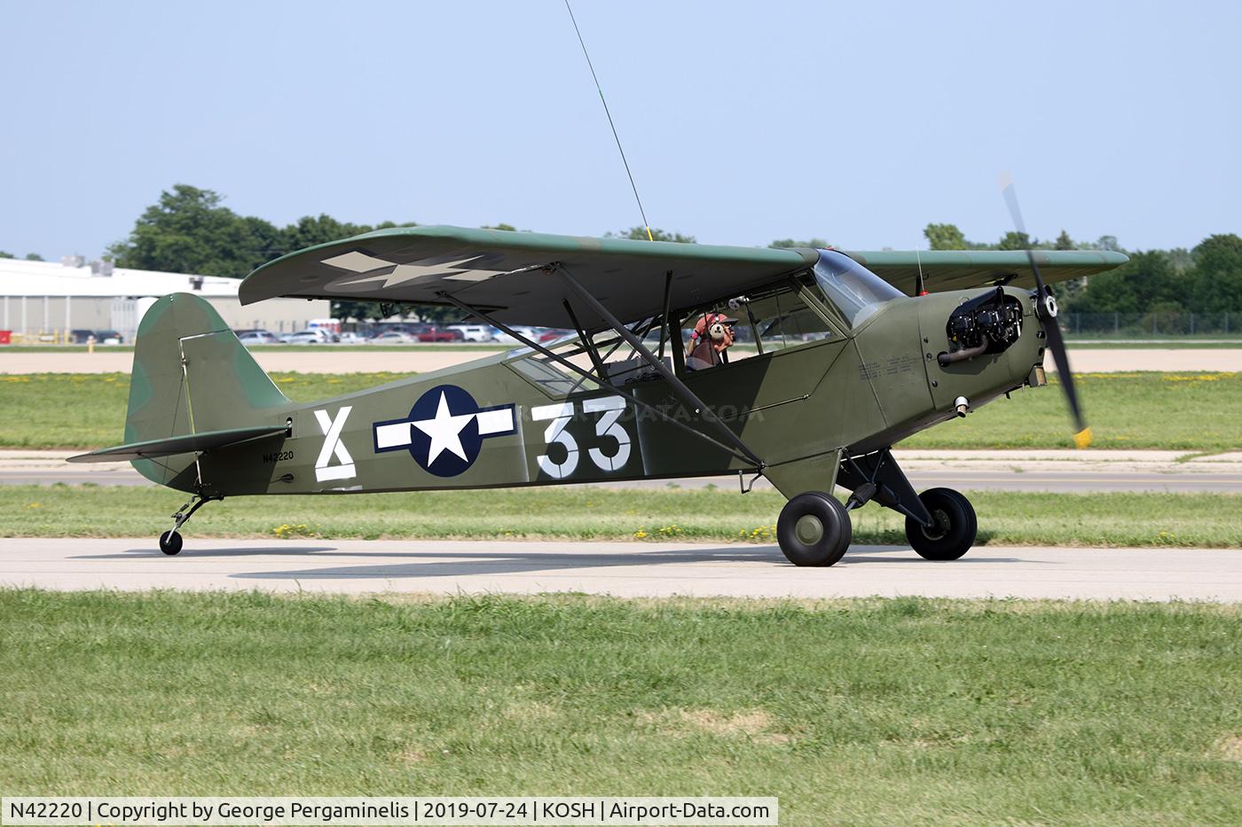 N42220, 1945 Piper J3C-65 Cub Cub C/N 14470, Oshkosh 2019.