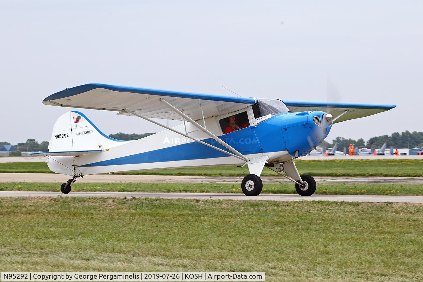 N95292, 1946 Taylorcraft BC12-D C/N 9692, Oshkosh 2019.