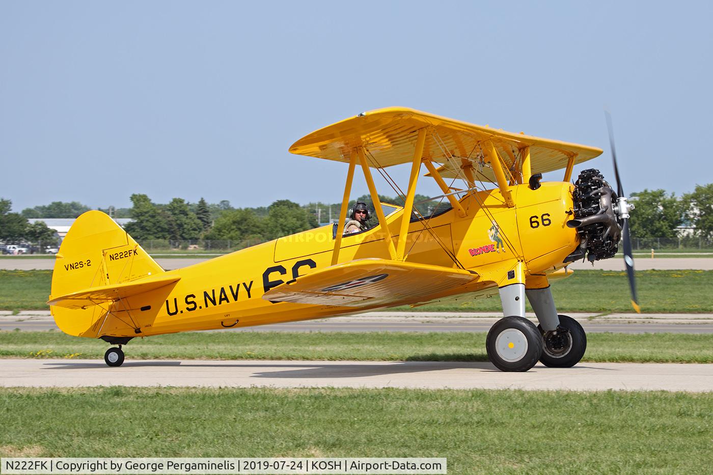 N222FK, 1943 Boeing A75 C/N 75-4559, Oshkosh 2019.