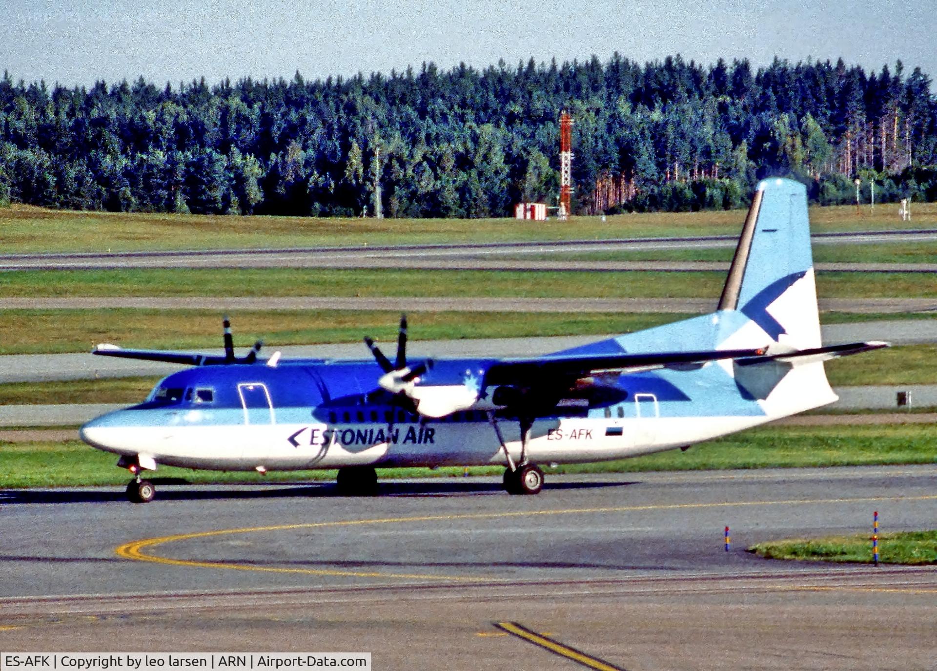 ES-AFK, 1988 Fokker 50 C/N 20126, Stockholm Arlanda 11.9.1997