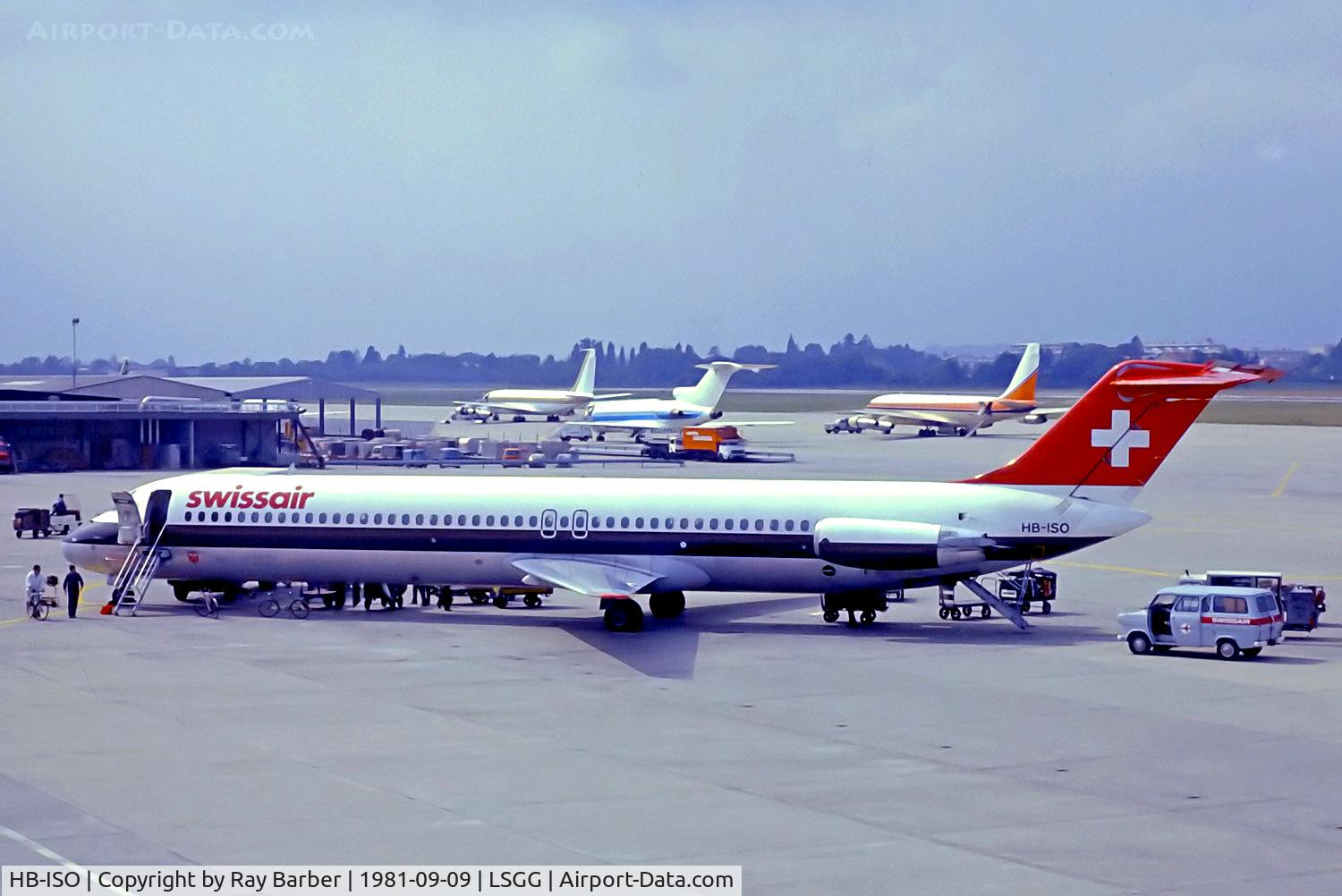 HB-ISO, 1975 Douglas DC-9-51 C/N 47658, HB-ISO Douglas DC-9-51 [47658] (Swissair) Geneva Int'l (Cointrin)~HB 09/09/1981